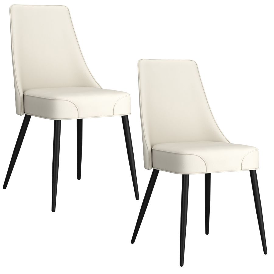 Eclipse/Koda 7pc Dining Set in Black Table with Beige Chair