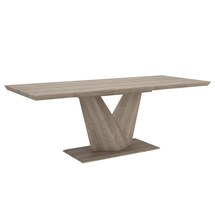 Eclipse/ Caprese 7pc Dining Set - Washed Oak Table with Beige Chair