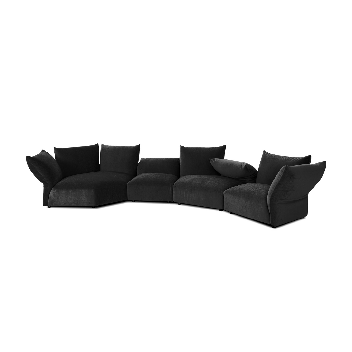 Tobago Sectional In Carbon Black Facing Left