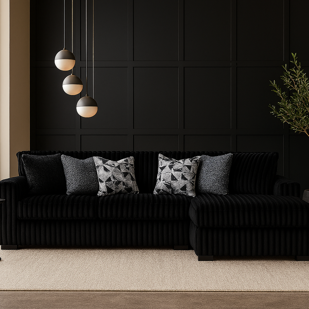 2 Piece Sectional with Chaise - Onyx / Right Facing