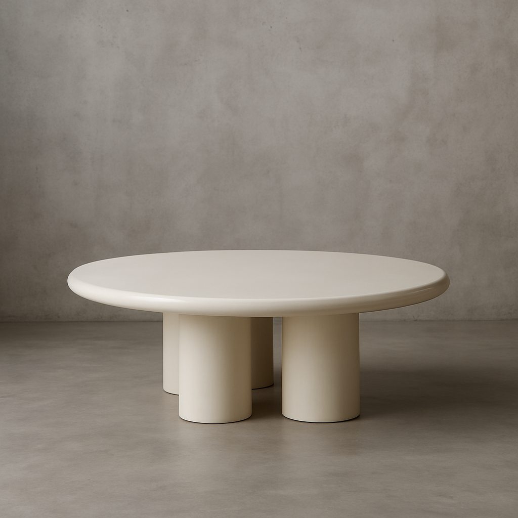 Elephant Coffee Table In Round Ivory Tusk