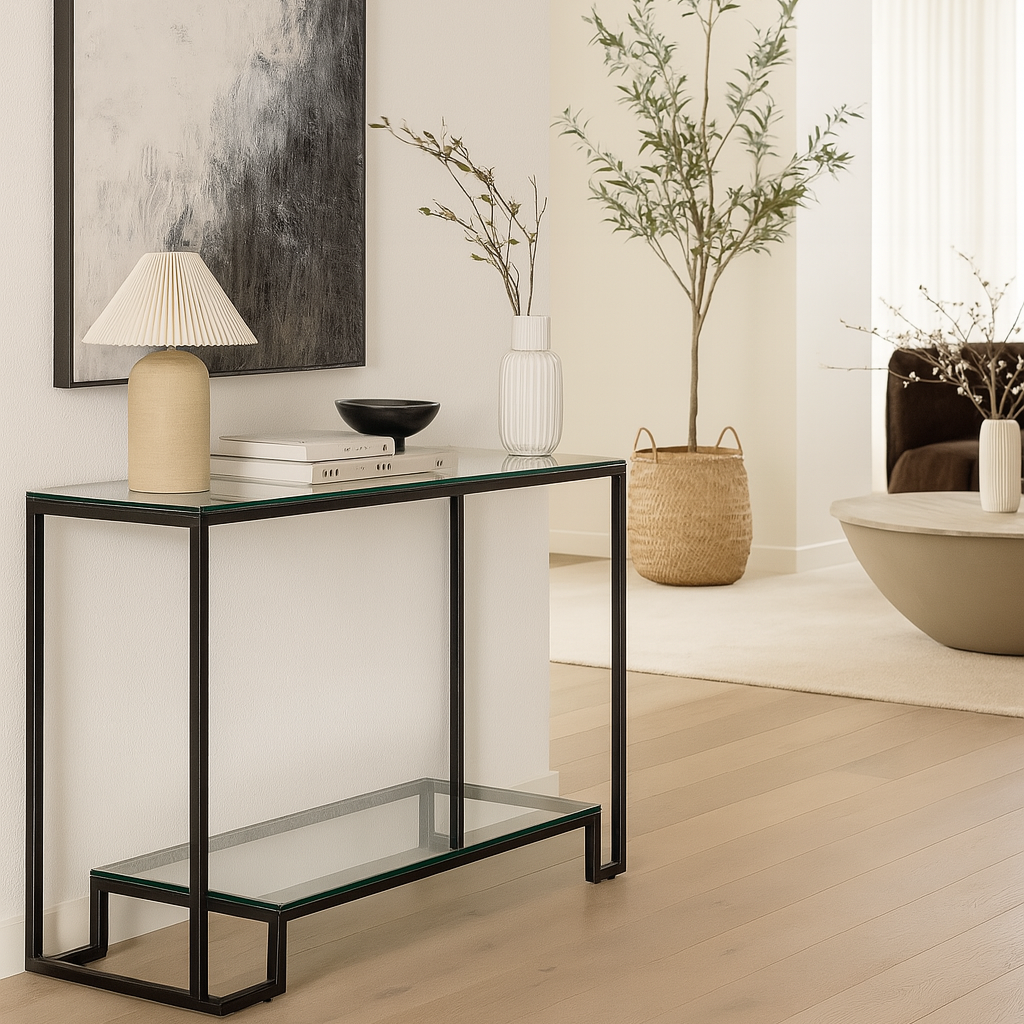 Krista Black Console Table