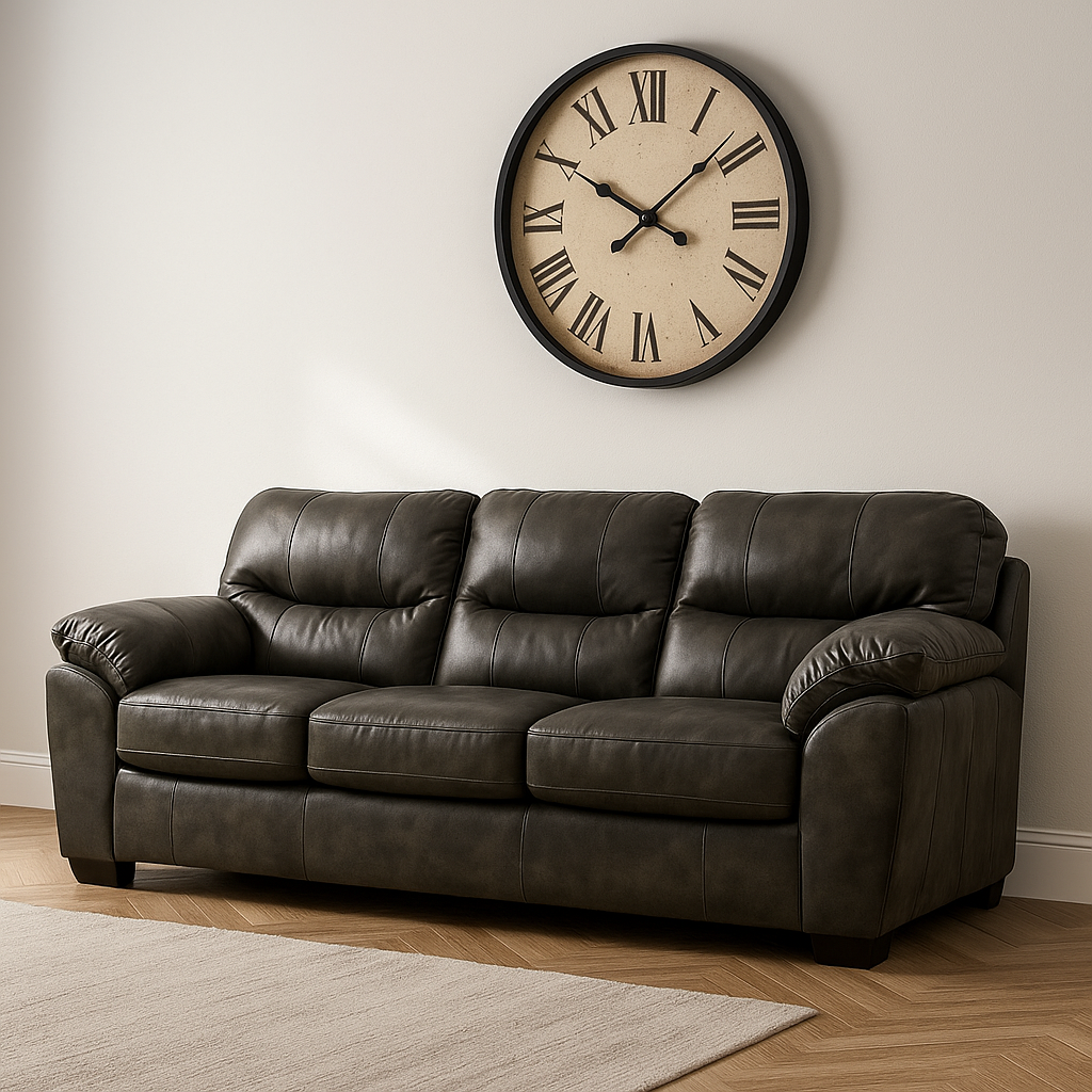 Collection 1601 Sofa Leather Gel in Two Tone Grey