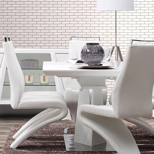 Manhattan Collection 7pc Dining Set with White Chairs