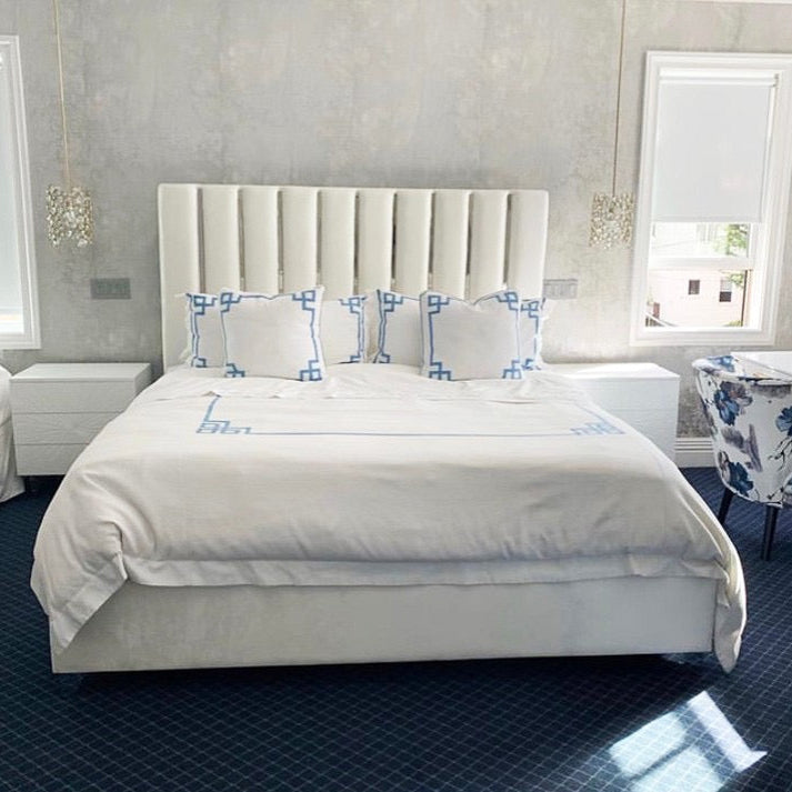 Enzo Velvet Upholstered Bed White