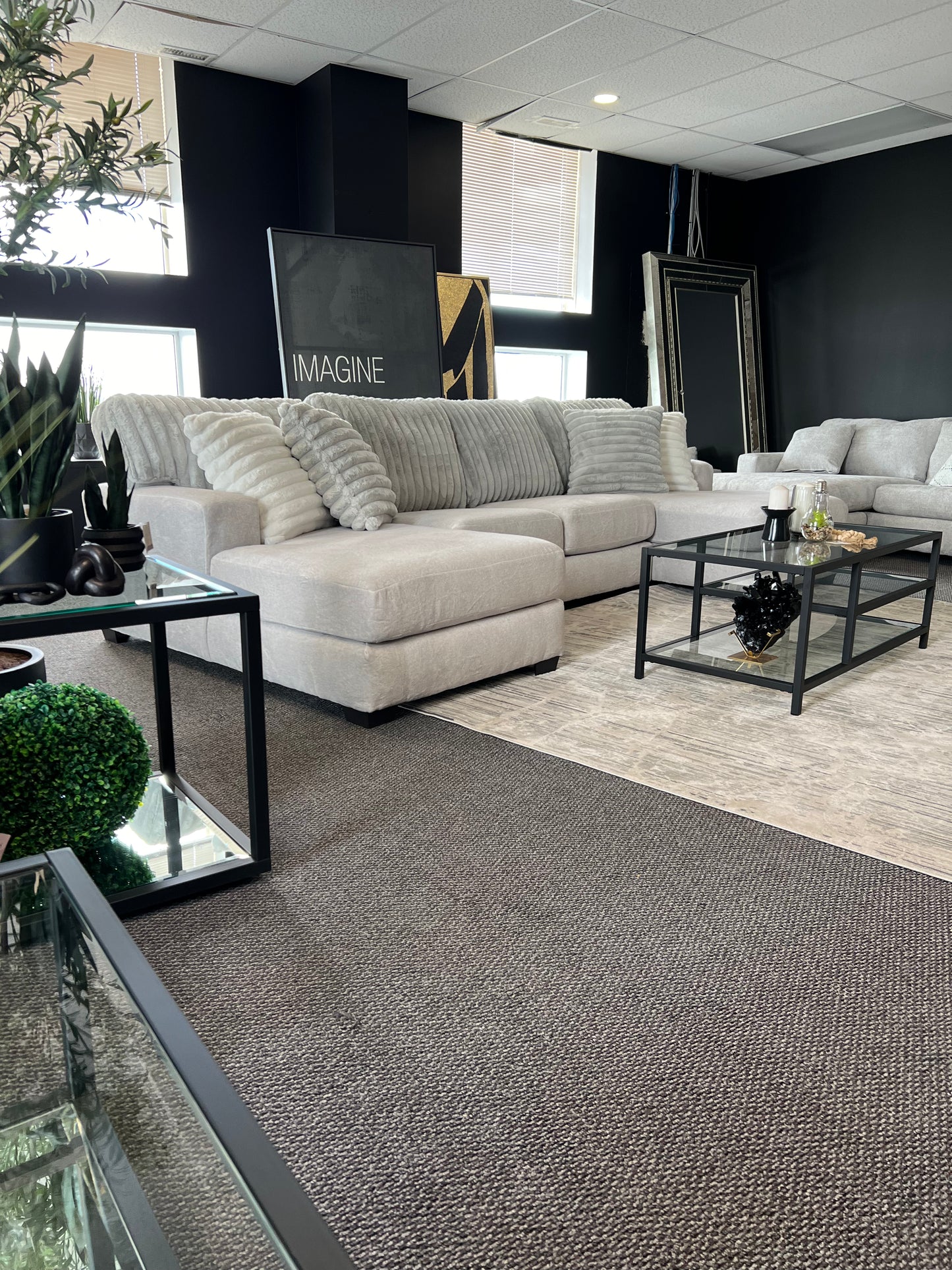 Moonstruck Gray 153'' 3 Piece Dual Chaise Sectional