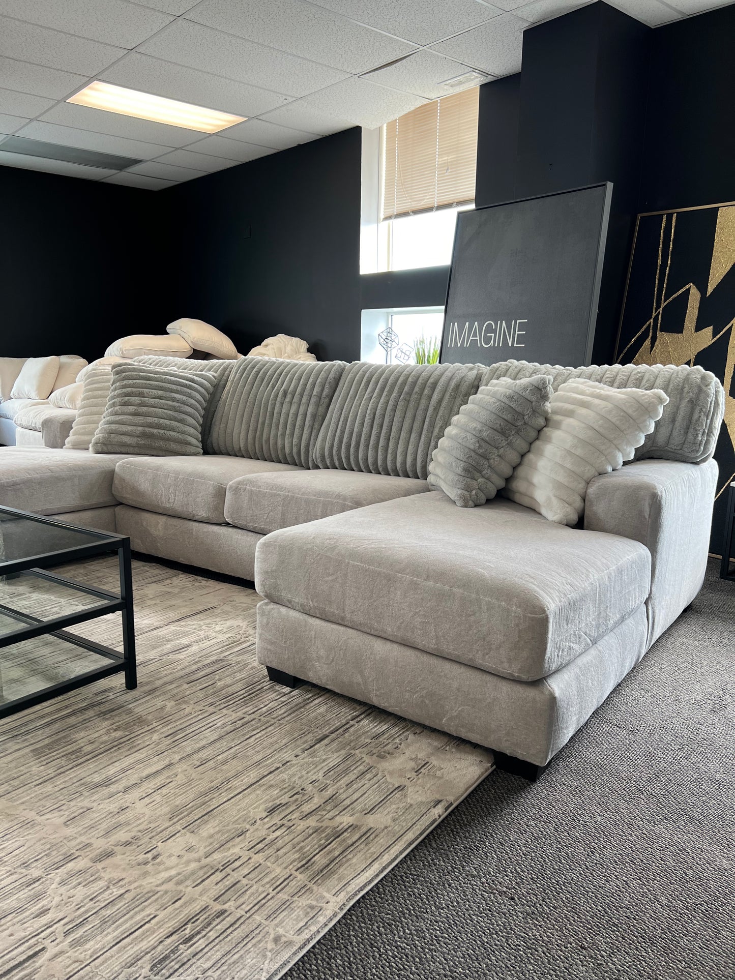 Moonstruck Gray 153'' 3 Piece Dual Chaise Sectional