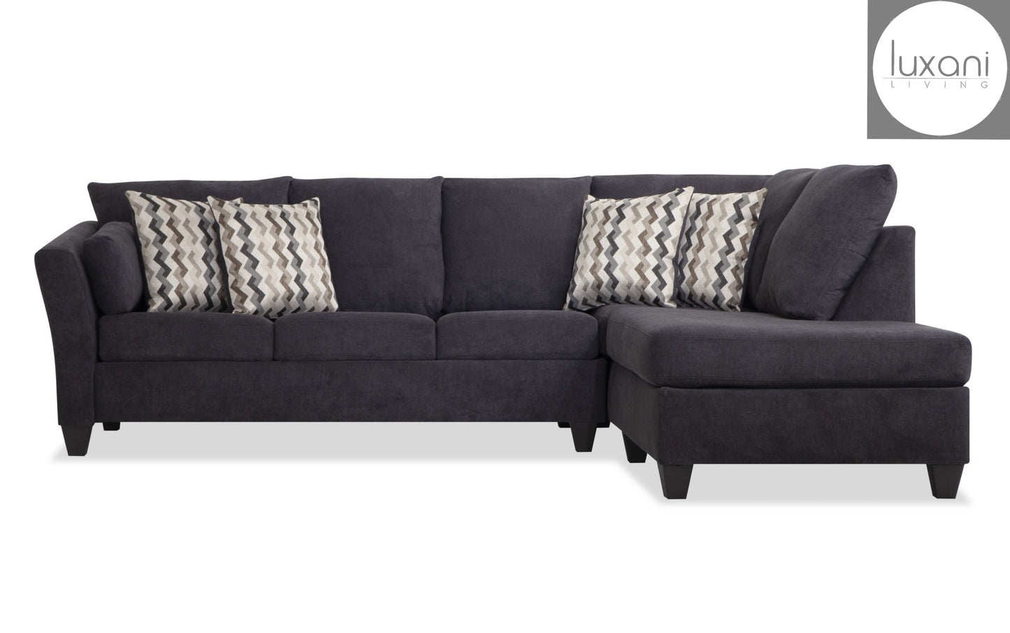 Slate Noir 119'' 2 Piece Chaise Sectional