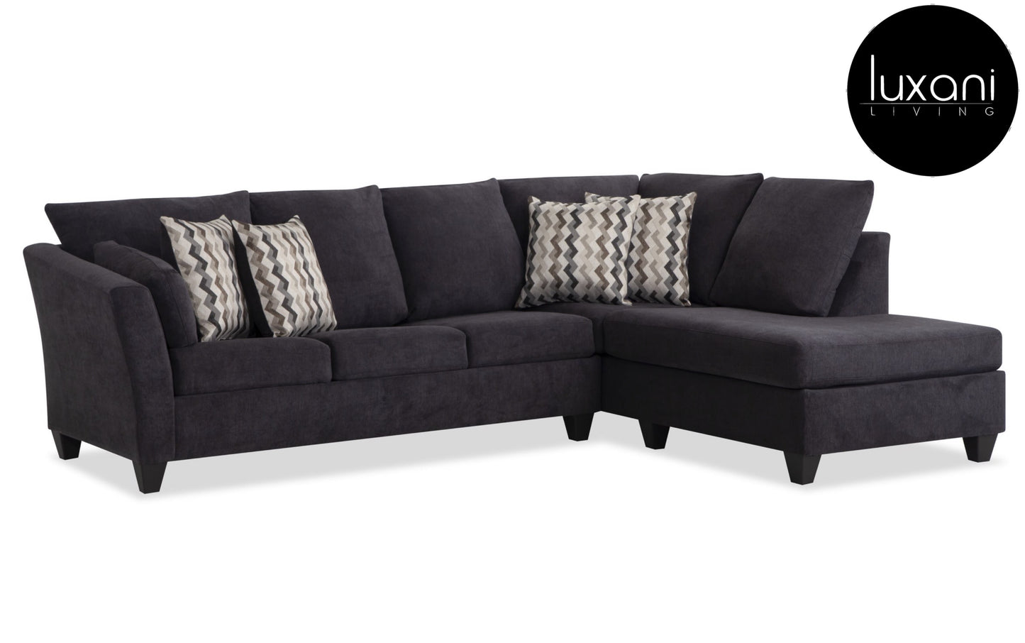 Slate Noir 119'' 2 Piece Chaise Sectional
