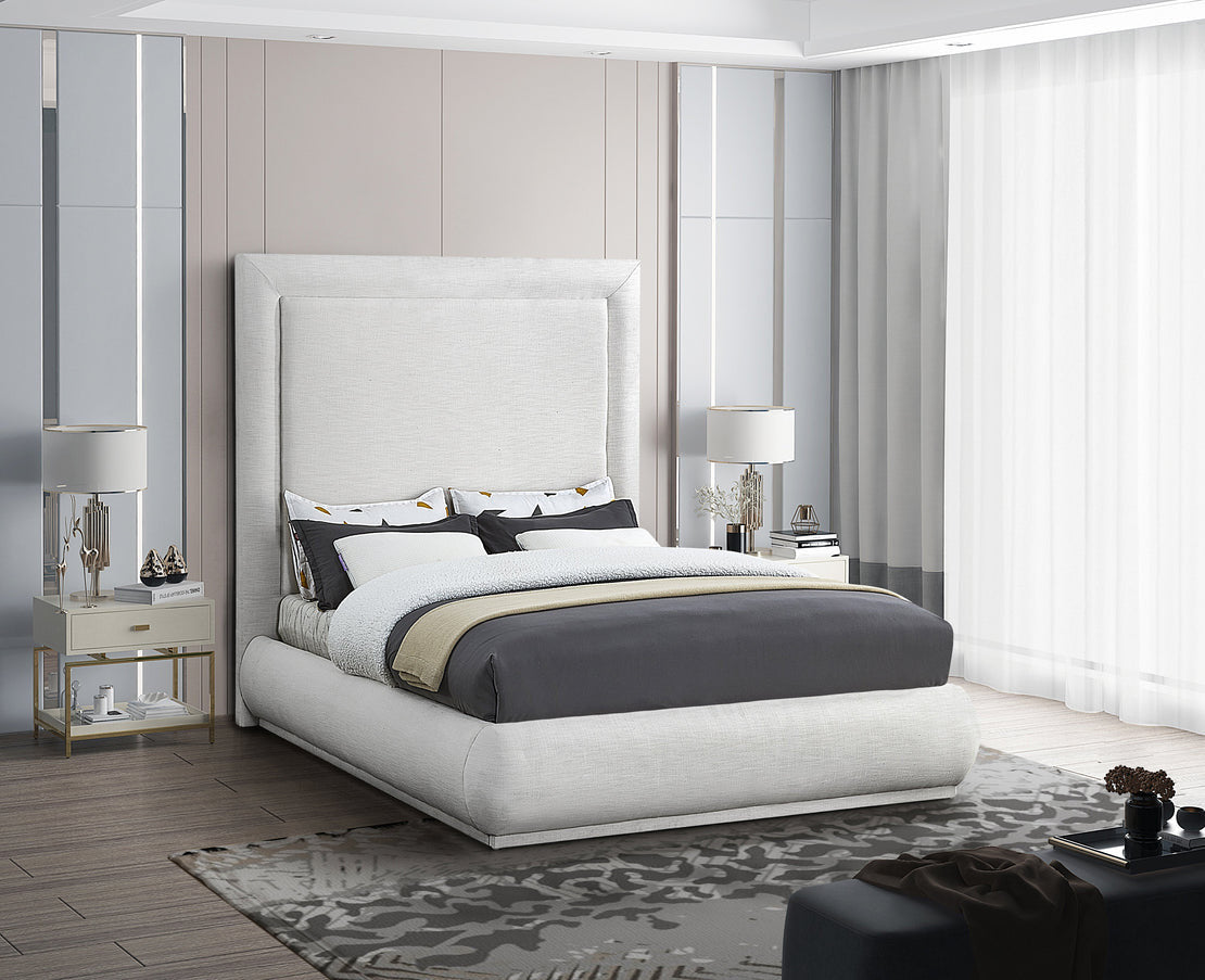 Brooke Linen Textured Fabric Upholstered Bed