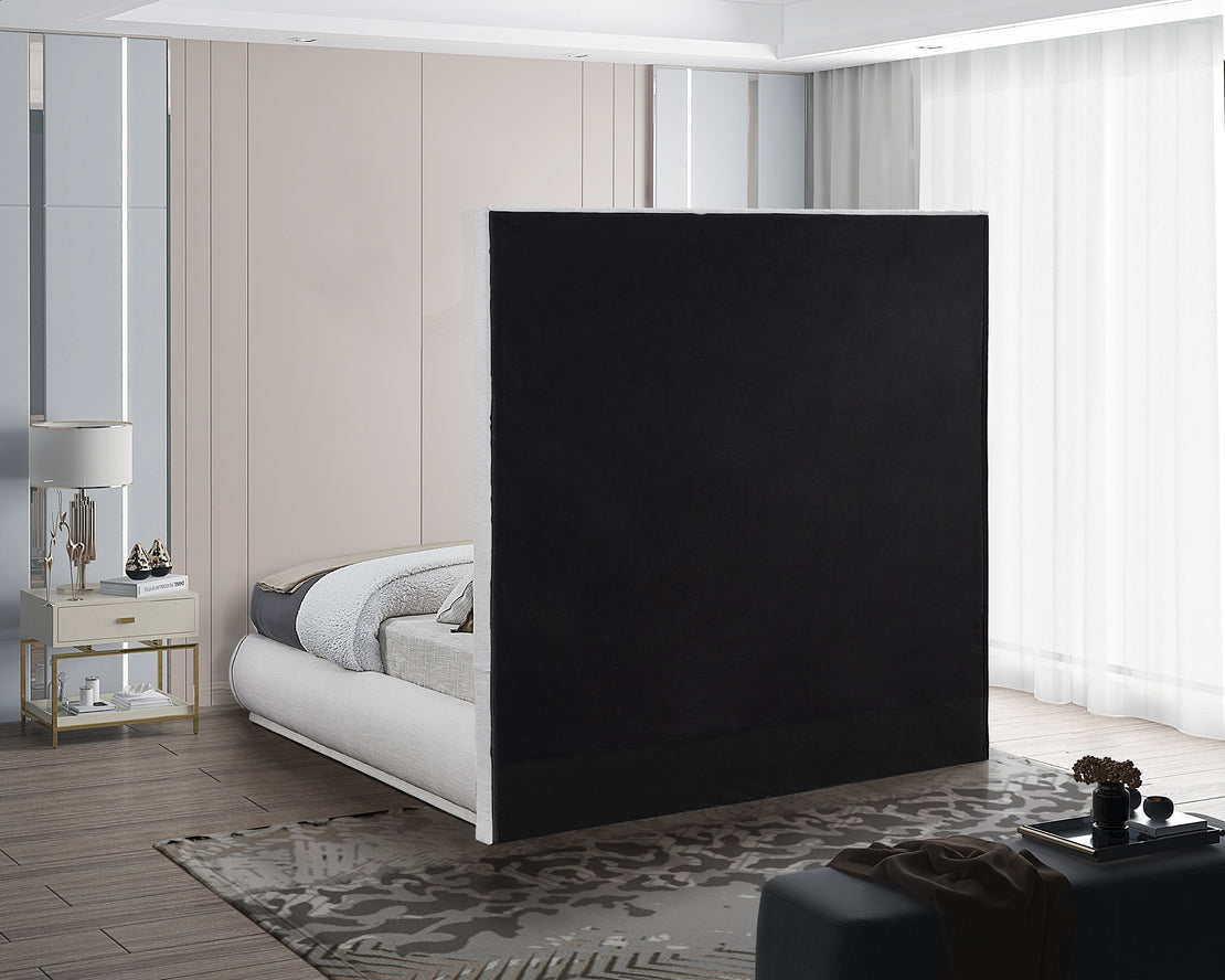 Brooke Linen Textured Fabric Upholstered Bed