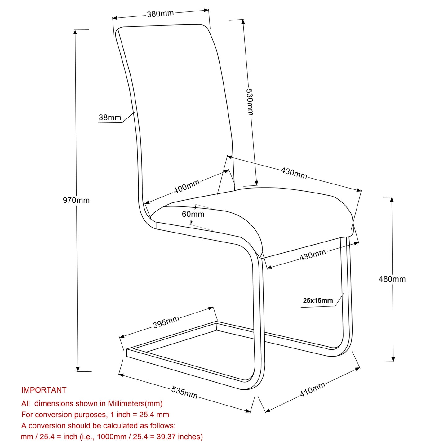 Maxim Dining Chair, set of 2, in Grey and Chrome