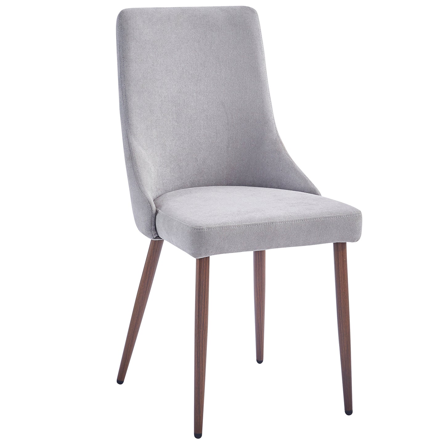 Cora Fabric Dining Chair, set of 2, in Grey and Walnut