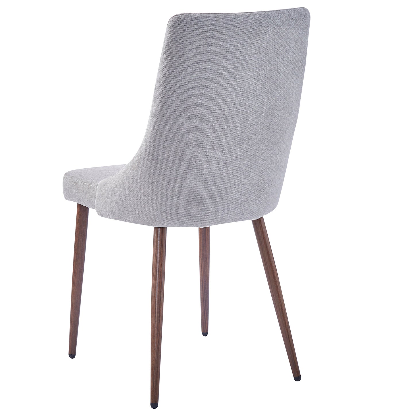 Cora Fabric Dining Chair, set of 2, in Grey and Walnut