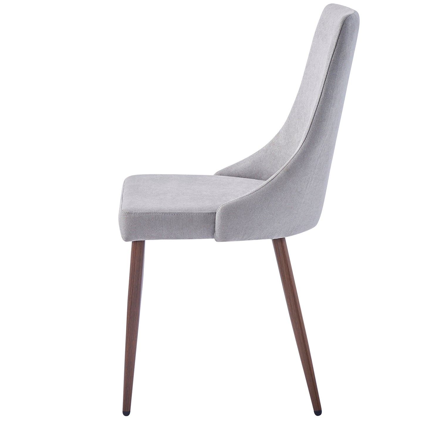Cora Fabric Dining Chair, set of 2, in Grey and Walnut