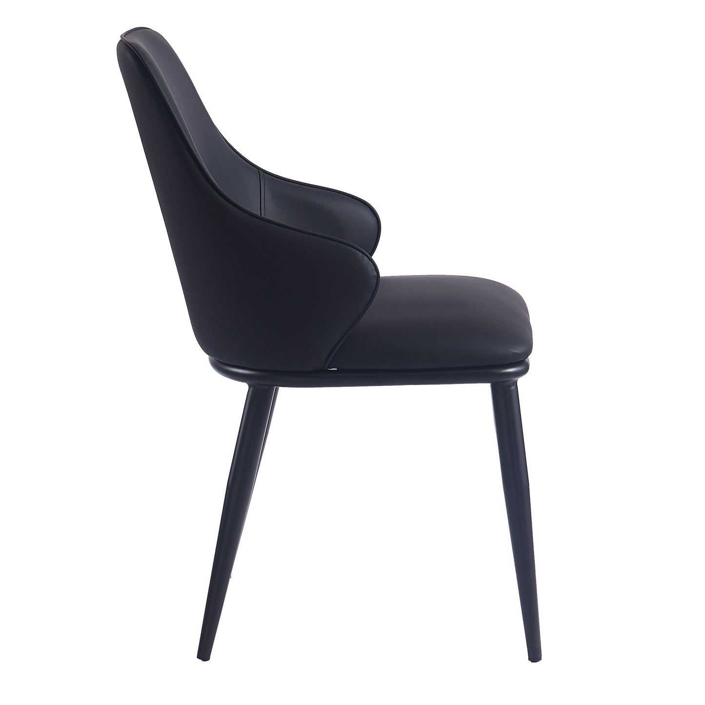 Gavin/Kash 7pc Dining Set in Black with Black Chair