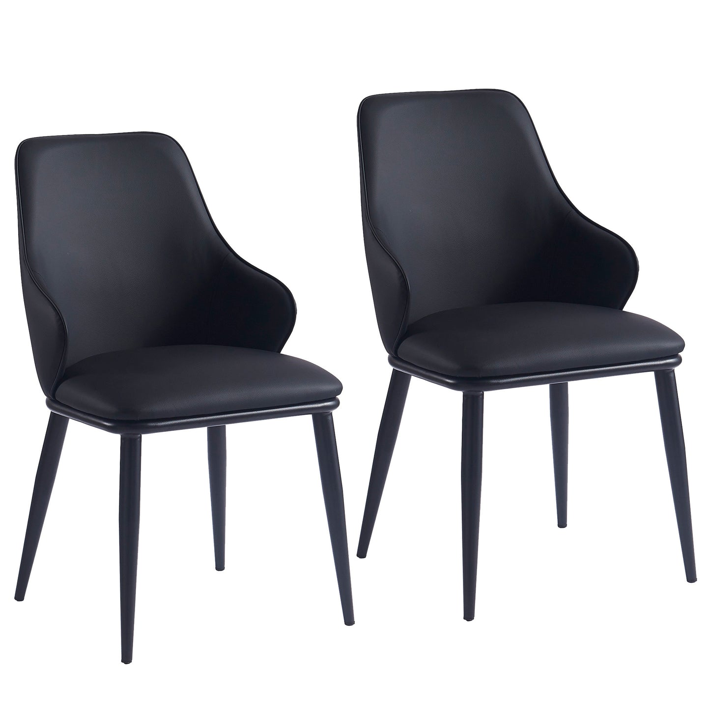 Gavin/Kash 7pc Dining Set in Black with Black Chair