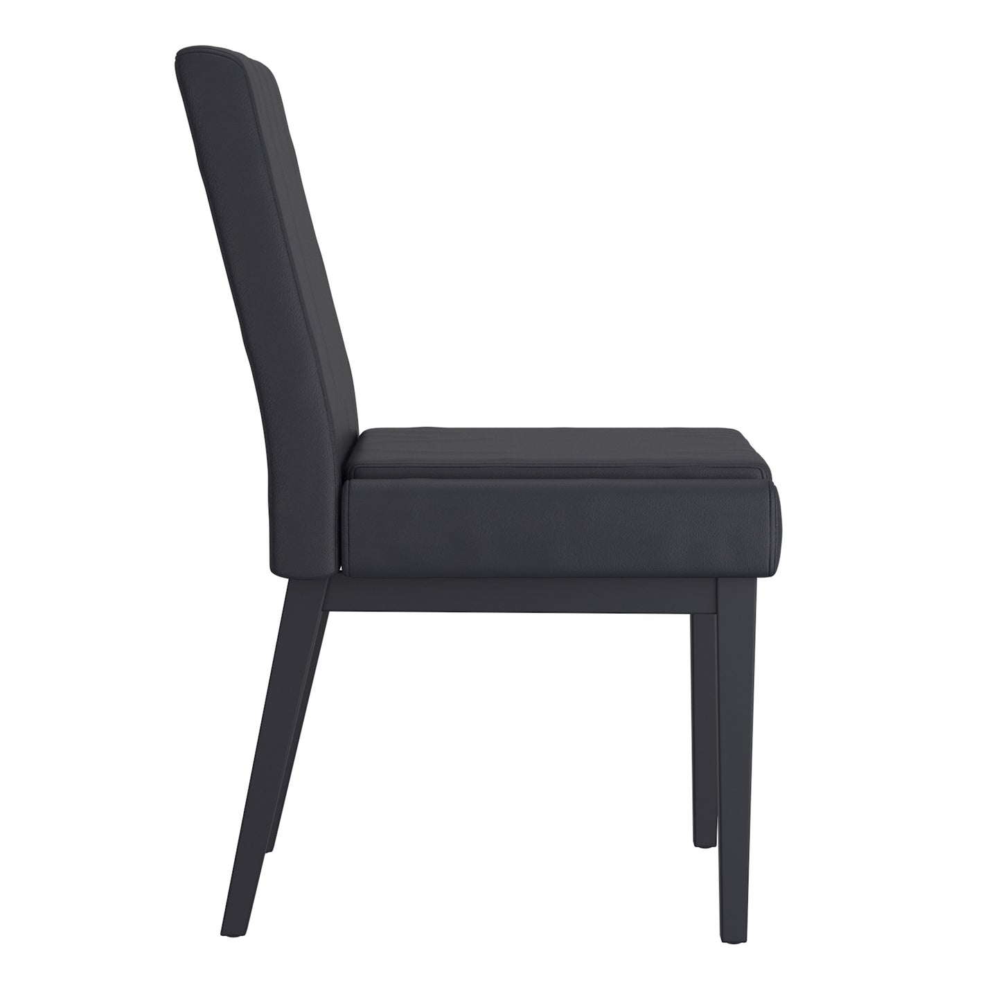 Cortez Dining Chair, set of 2, in Black Faux Leather and Black