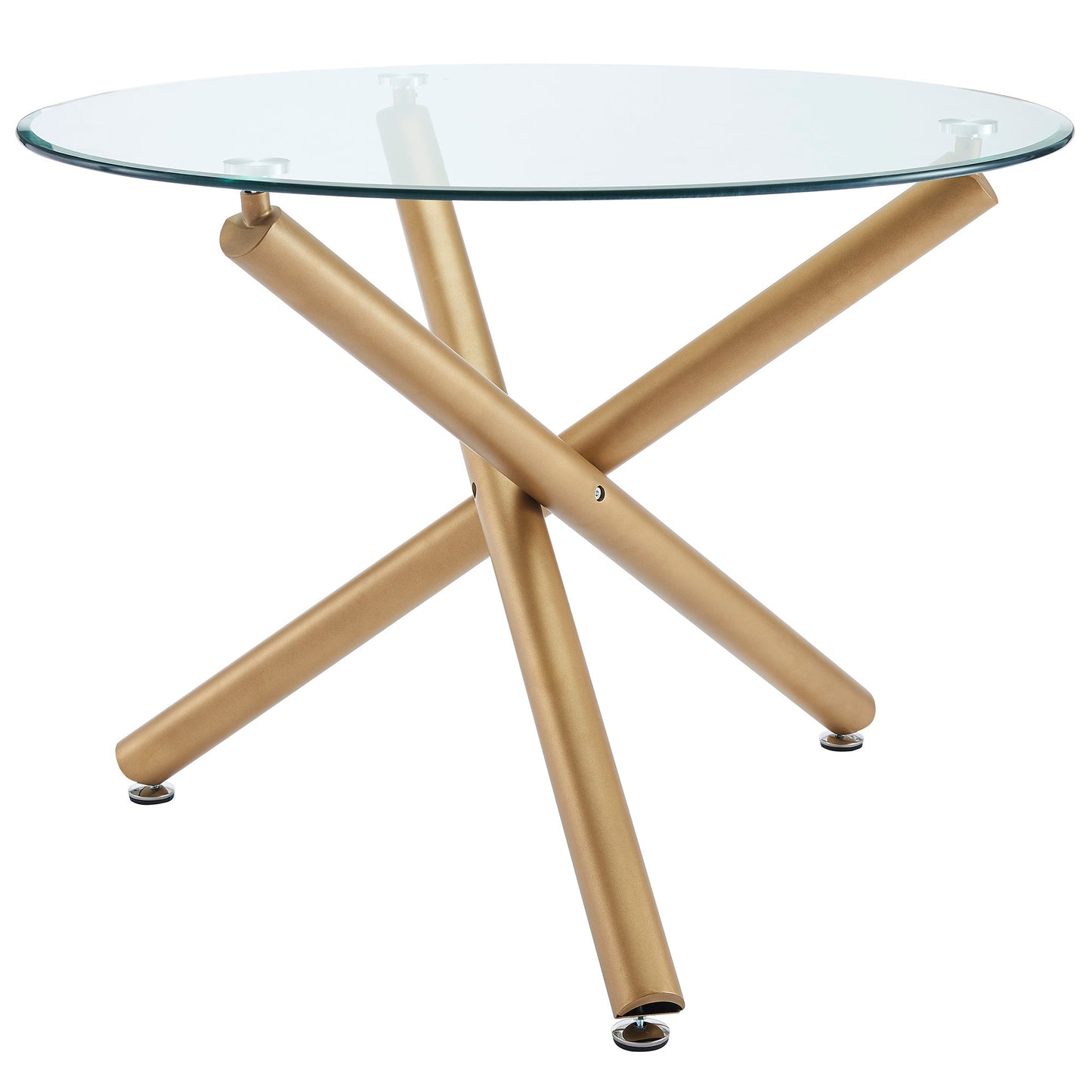 Carmilla/Brixx 5pc Dining Set in Aged Gold with Black chair