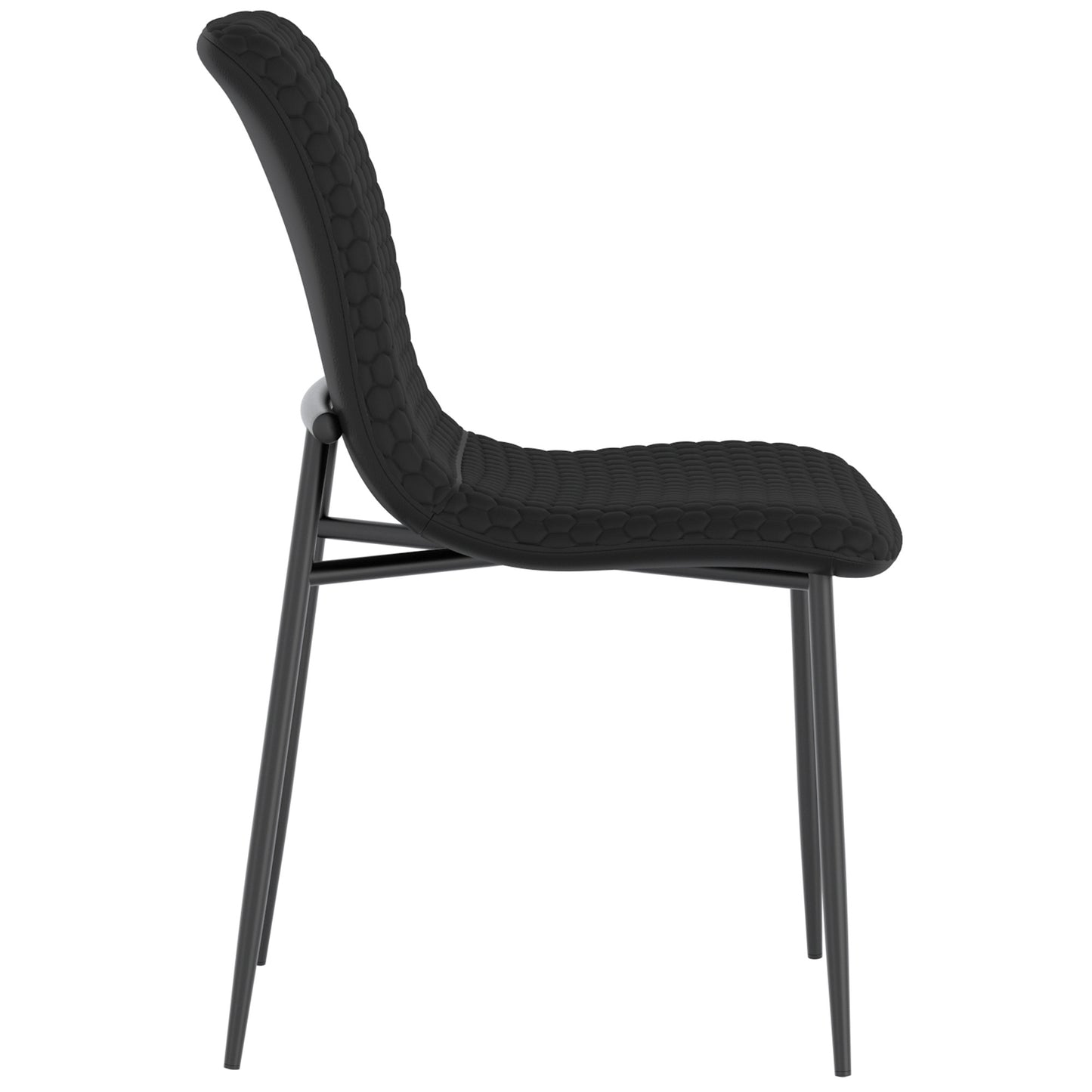 Brixx Dining Chair, set of 2, in Black Faux Leather and Black