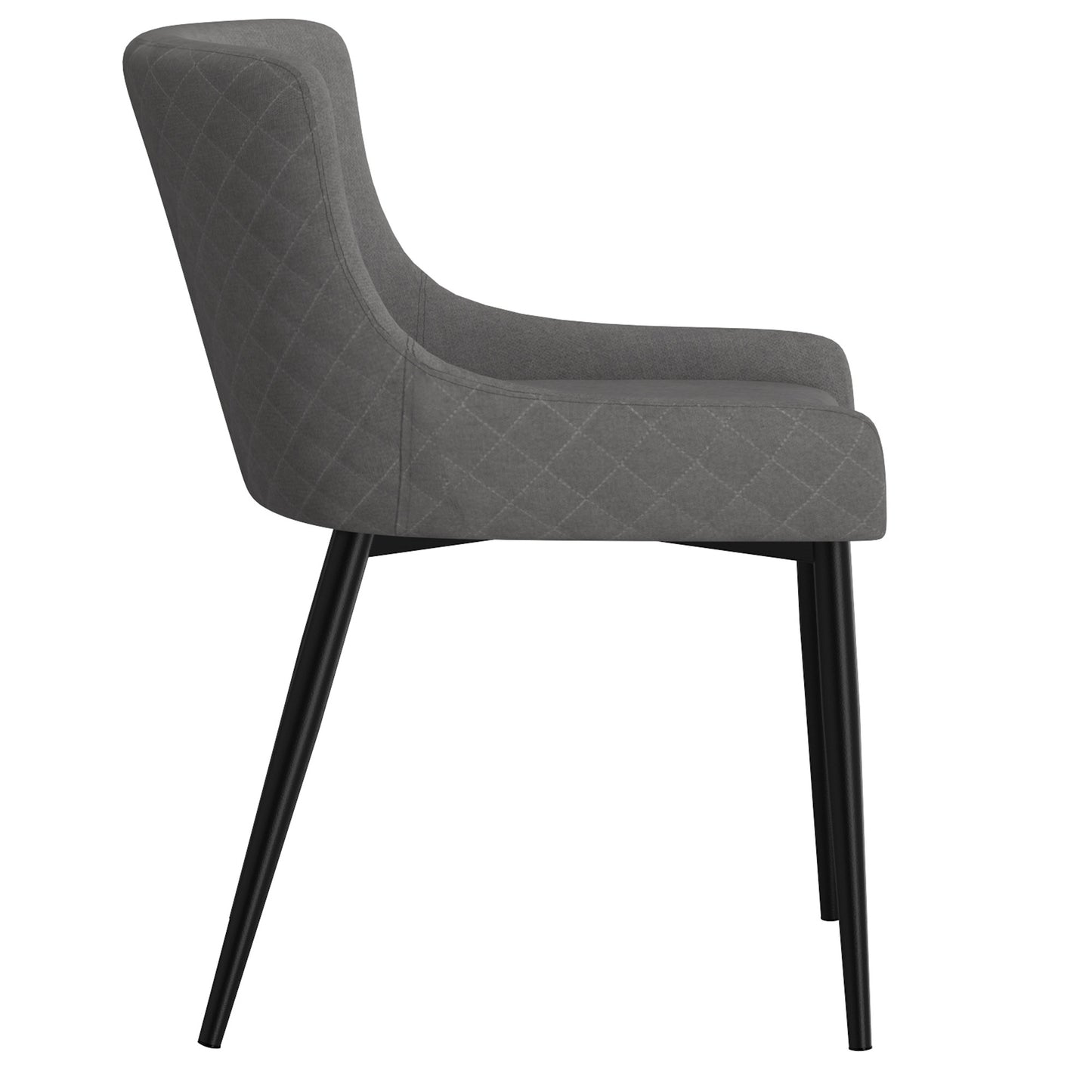 Bianca Dining Chair, set of 2, in Grey and Black Leg