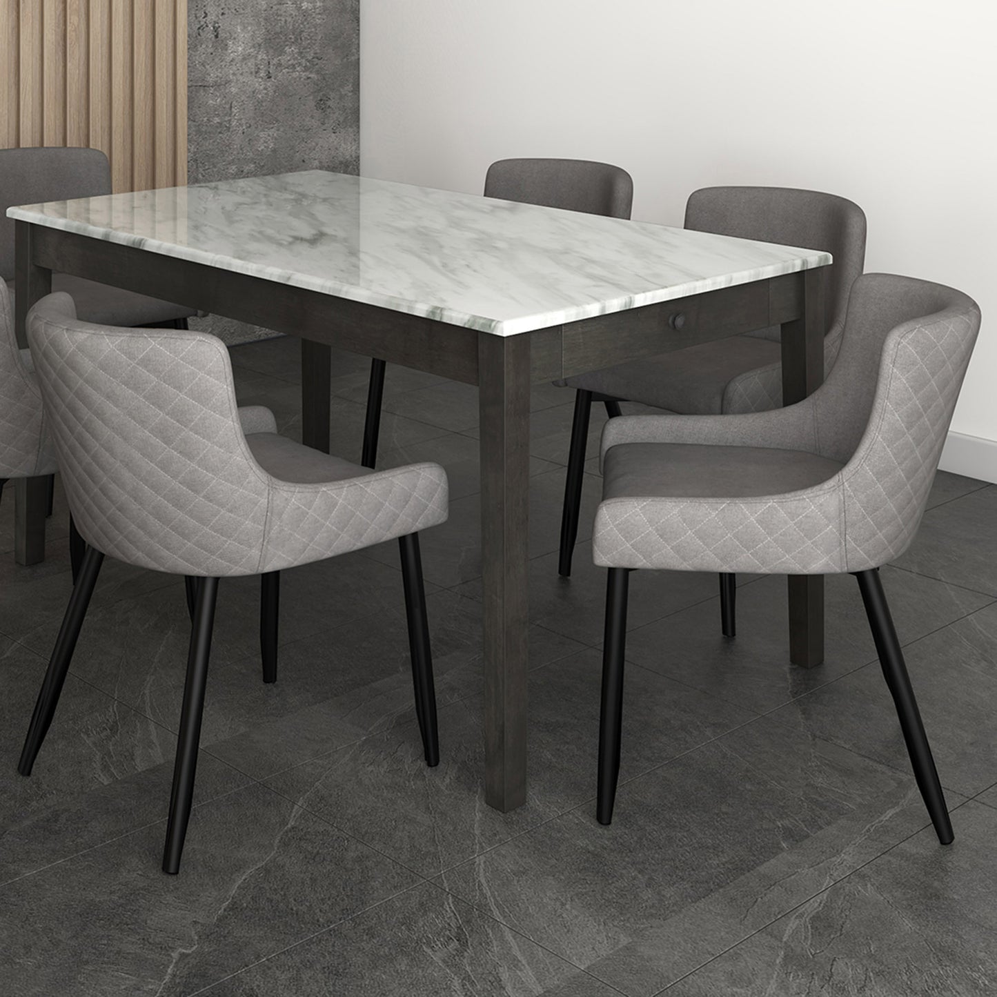 Bianca Dining Chair, set of 2, in Grey and Black Leg