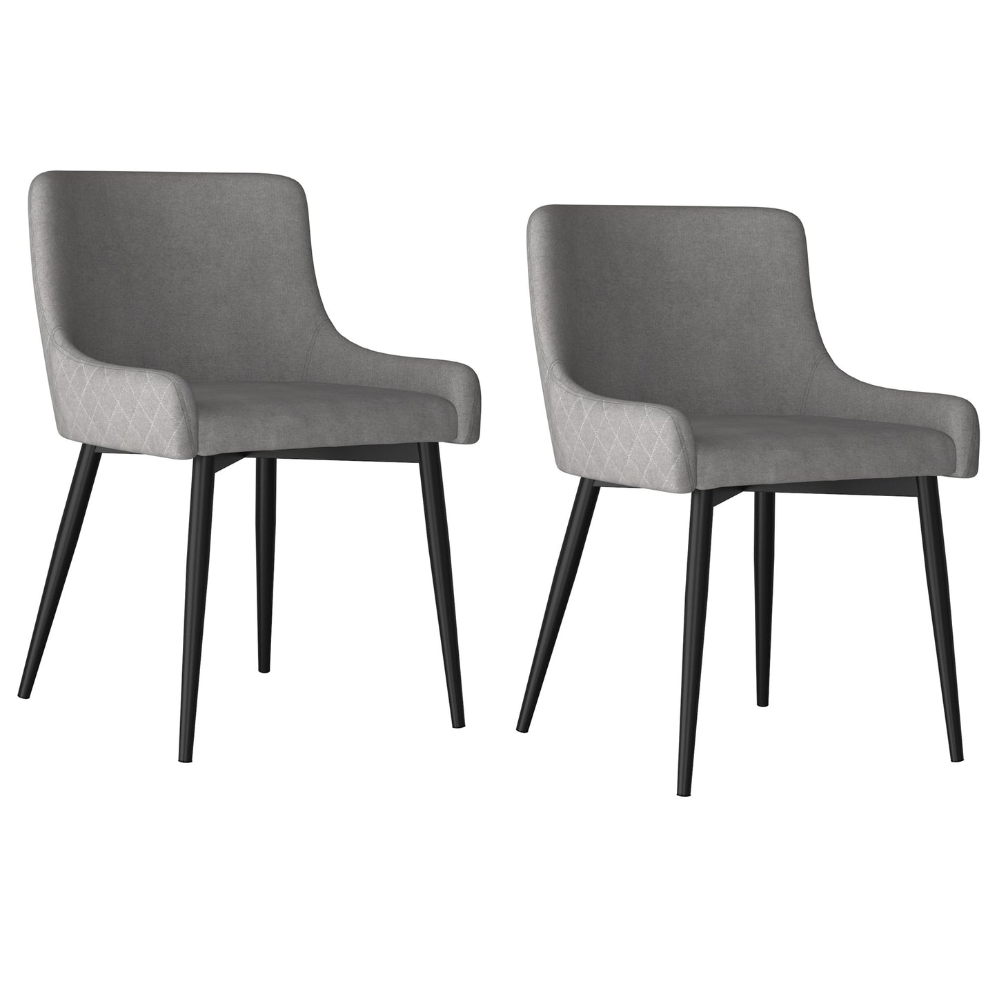 Bianca Dining Chair, set of 2, in Grey and Black Leg