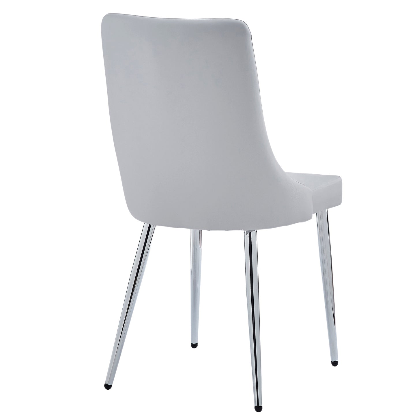Devo Dining Chair, set of 2, in White and Chrome