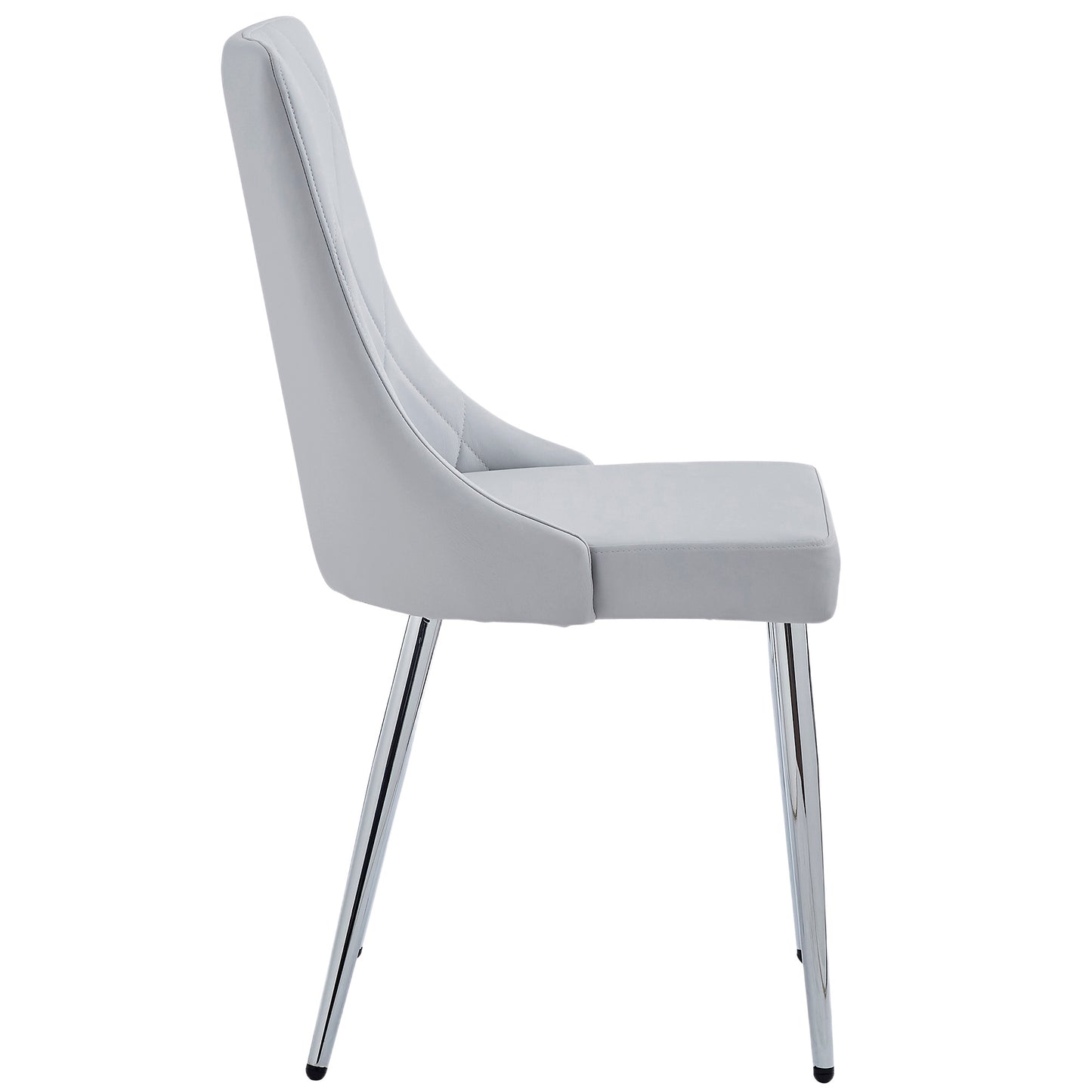Devo Dining Chair, set of 2, in White and Chrome