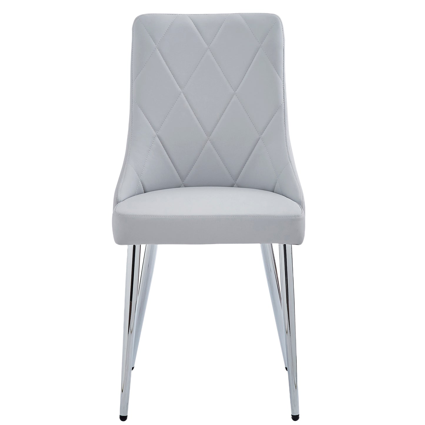 Devo Dining Chair, set of 2, in White and Chrome