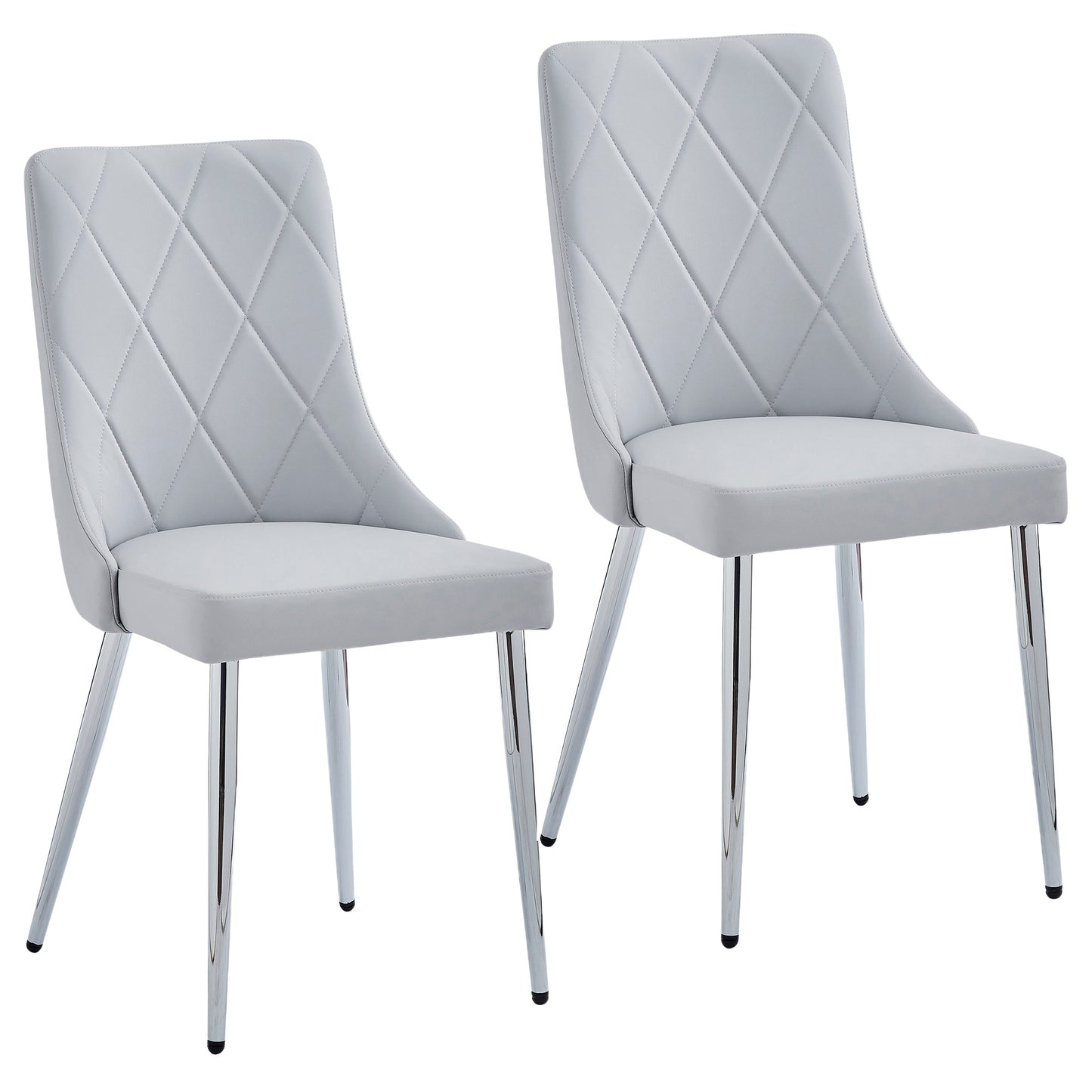 Devo Dining Chair, set of 2, in White and Chrome
