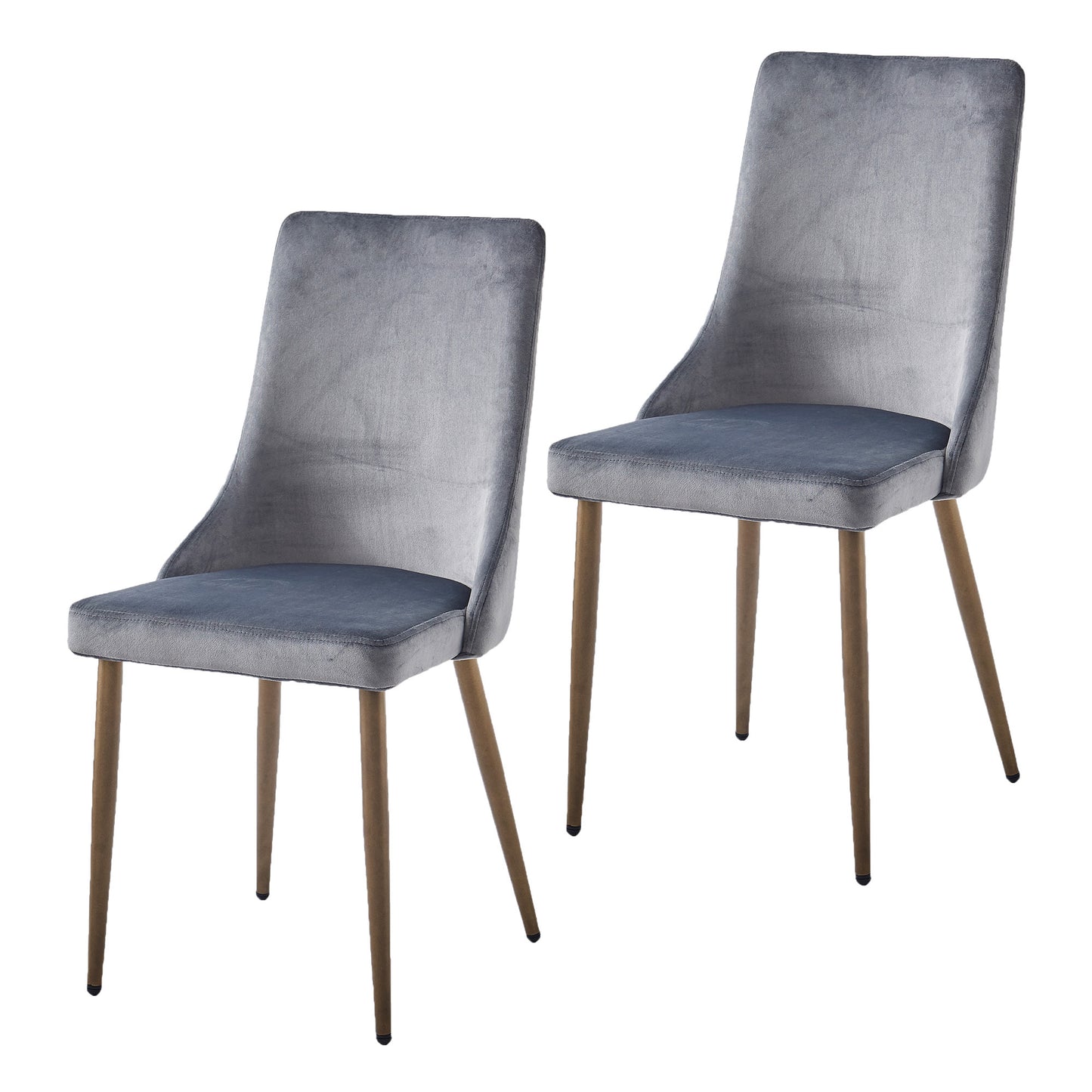 Carmilla Dining Chair, set of 2, in Grey and Aged Gold