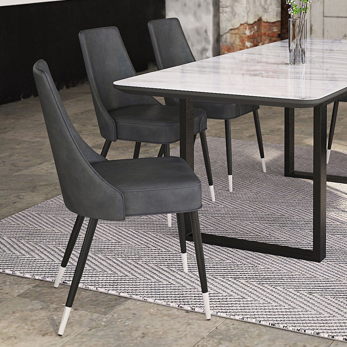 Silvano Dining Chair, set of 2, in Vintage Grey and Black