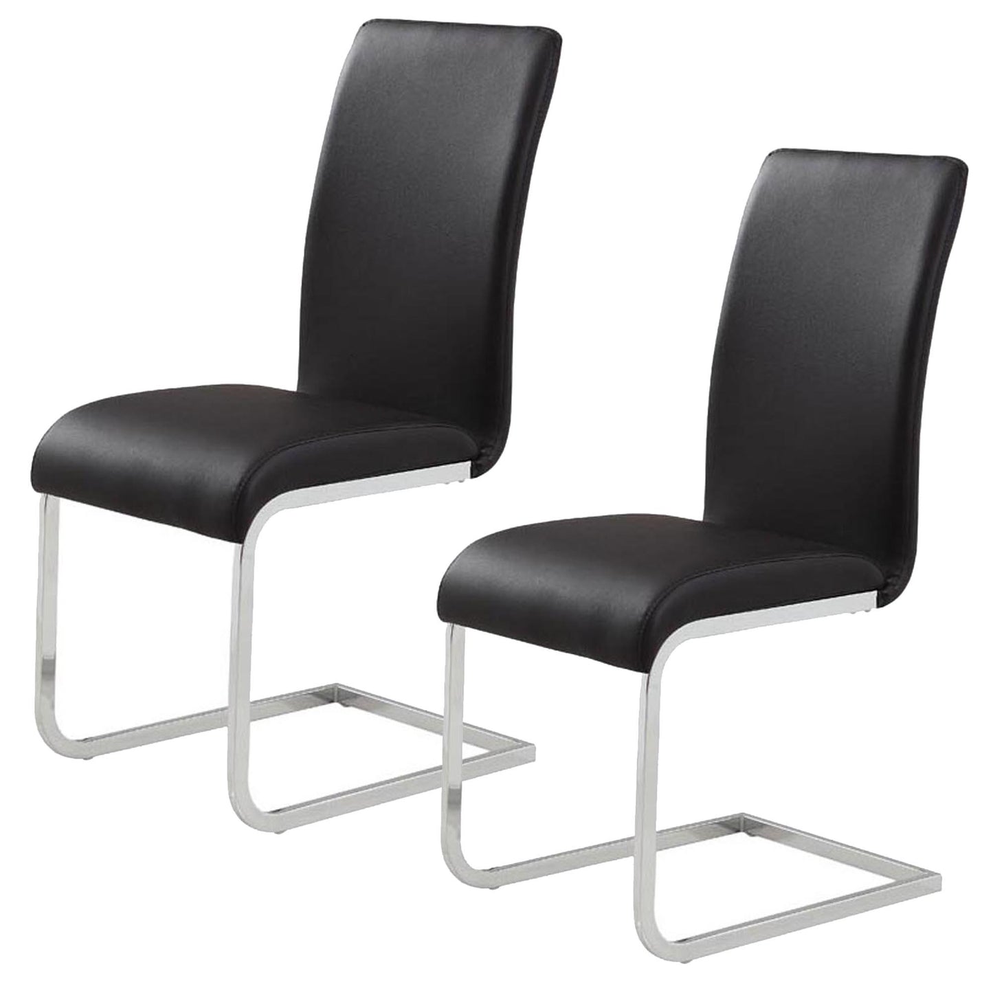Maxim Dining Chair, set of 2, in Black and Chrome