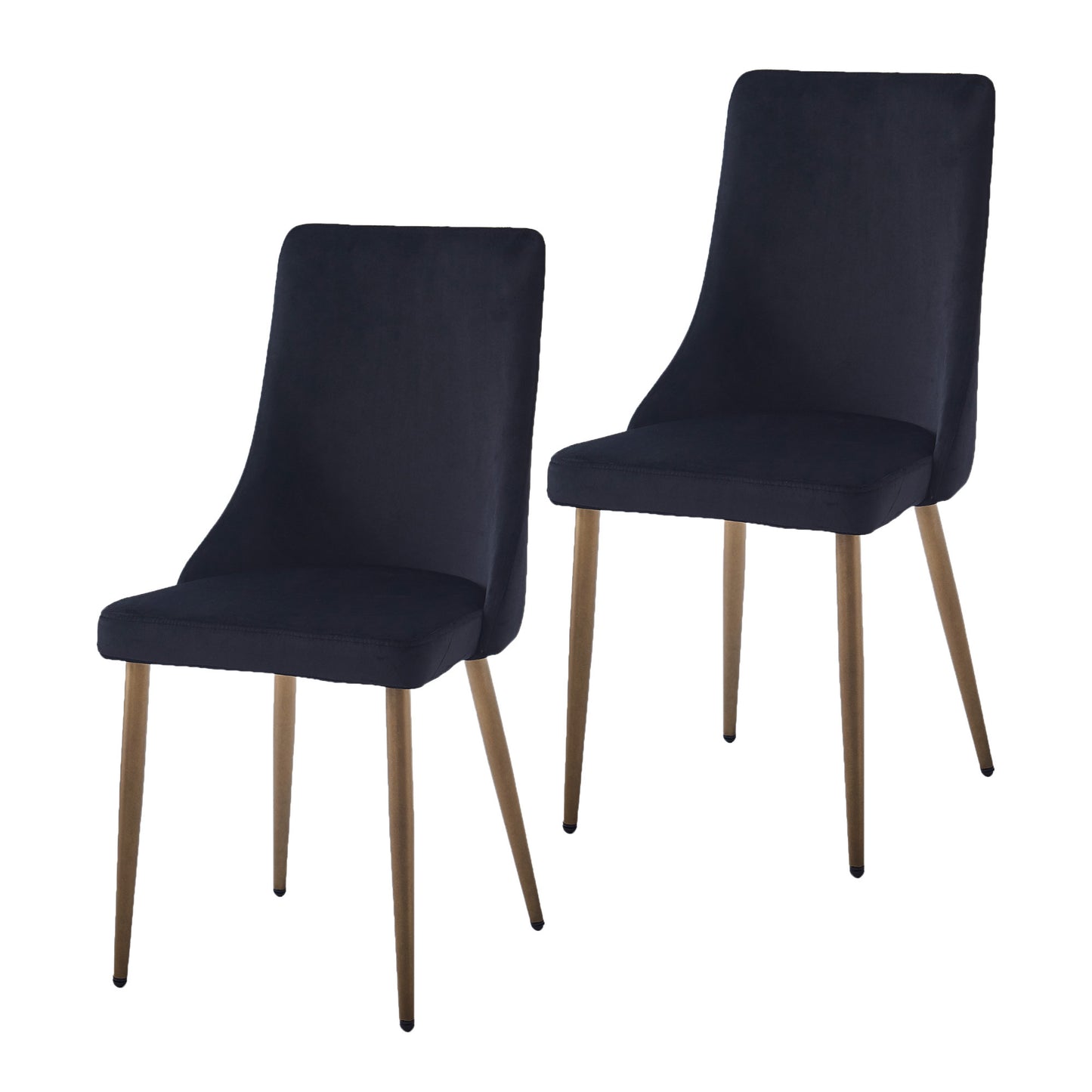 Carmilla Dining Chair, set of 2, in Black and Aged Gold