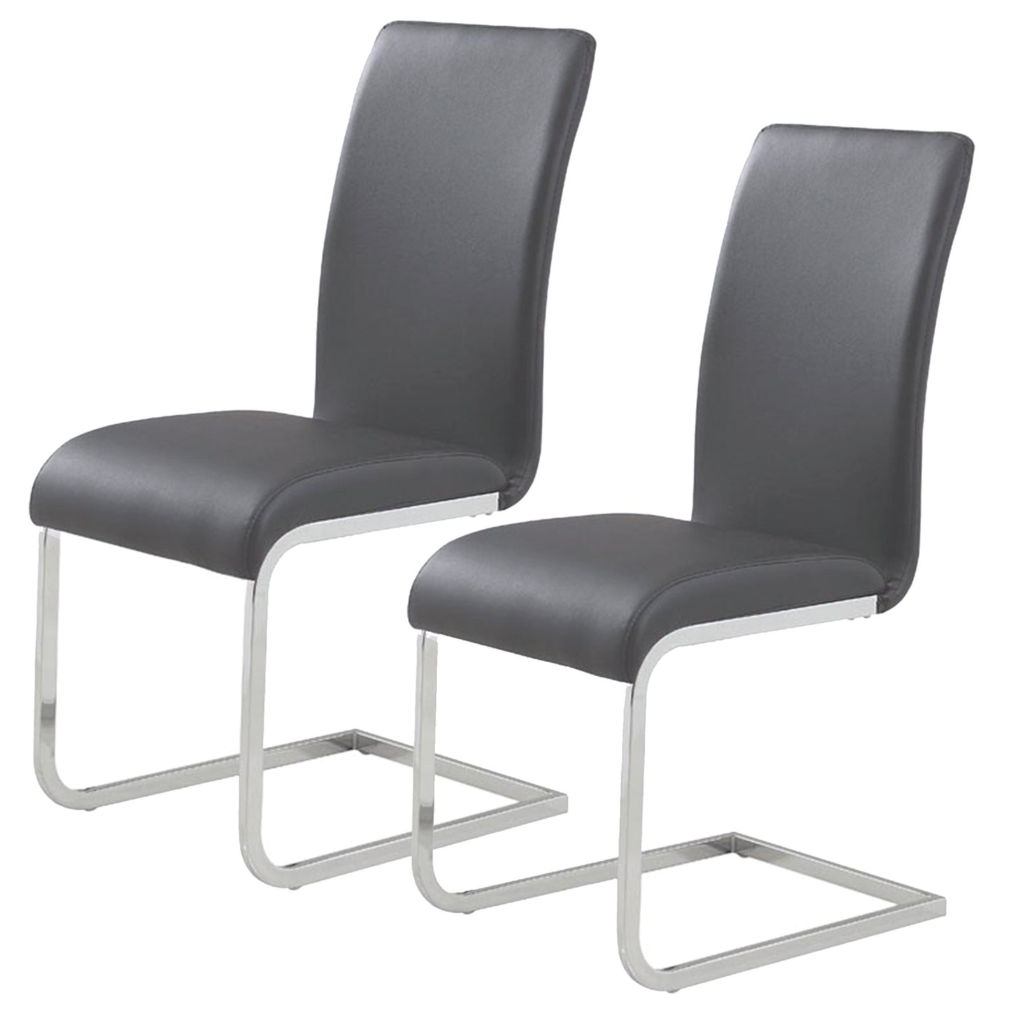 Maxim Dining Chair, set of 2, in Grey and Chrome