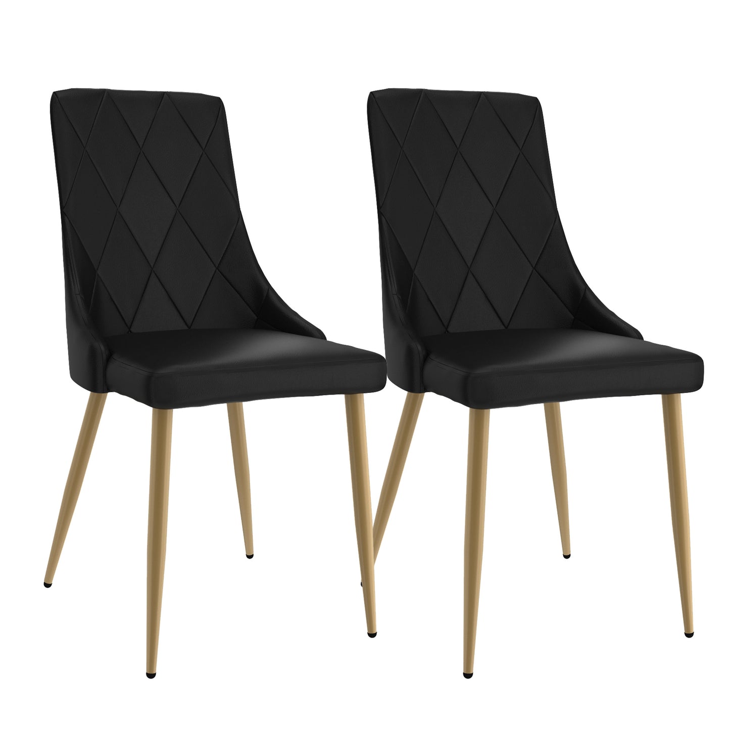 Antoine Dining Chair, set of 2, in Black and Aged Gold