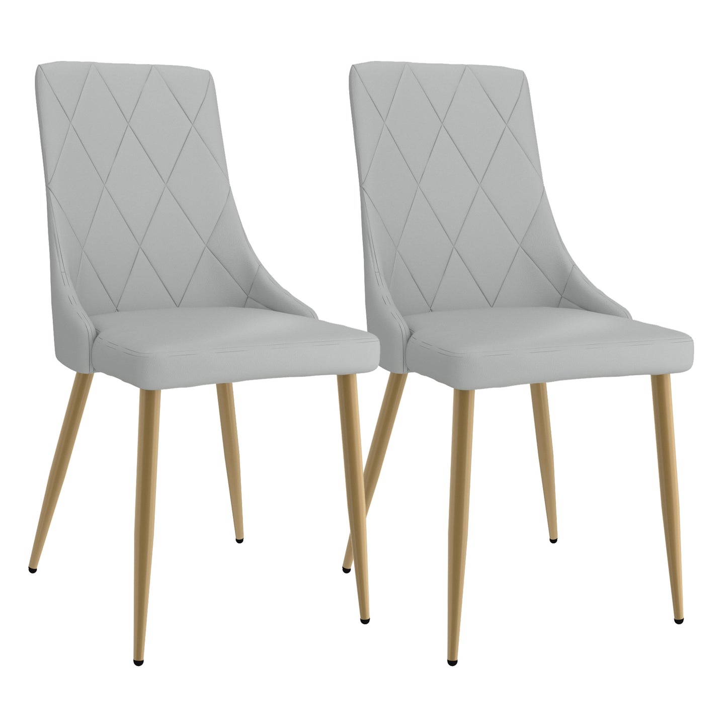 Antoine Dining Chair, set of 2, in Light Grey and Aged Gold