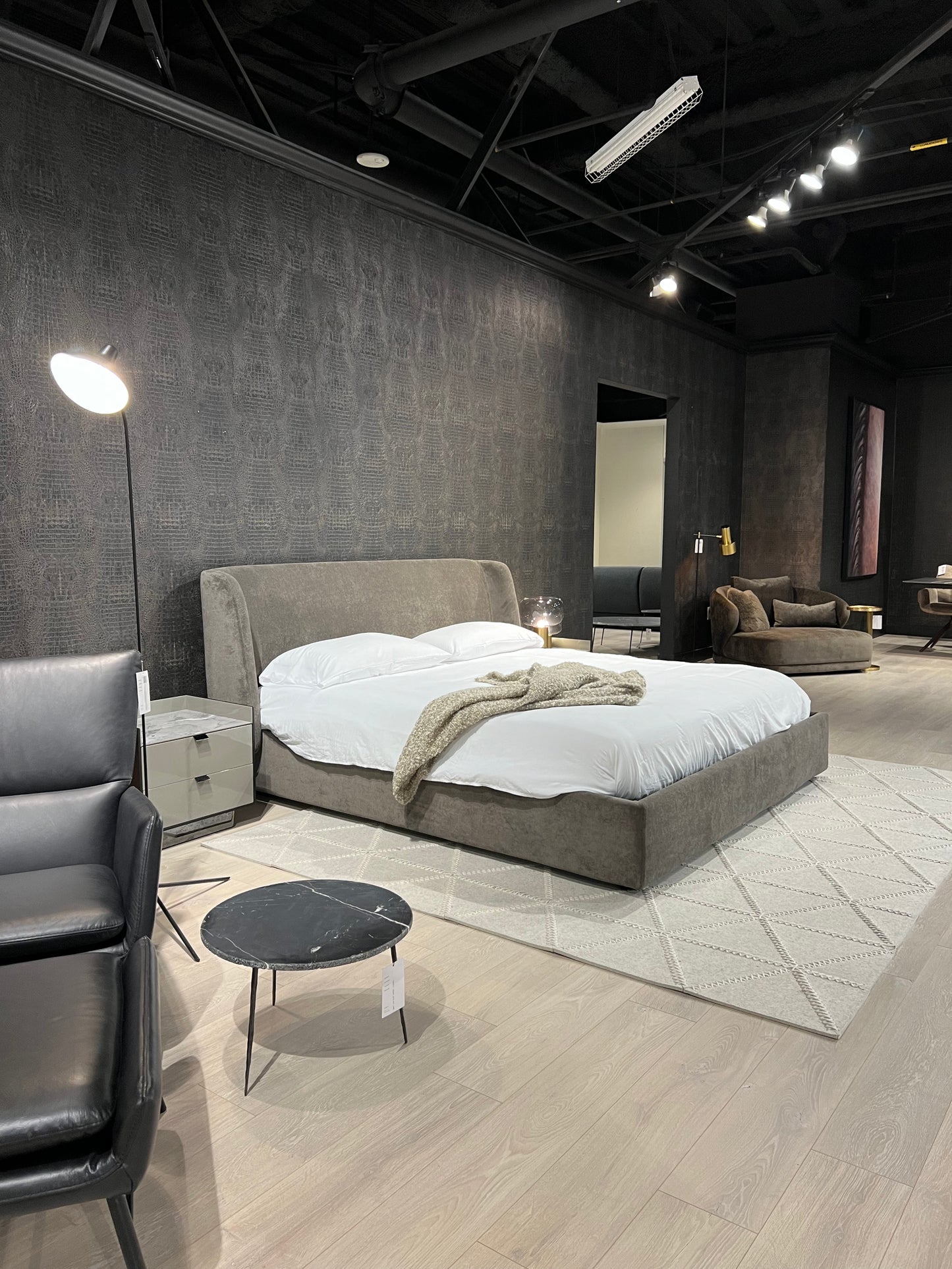 Fitz Upholstered Storage Bed In Ash Brown