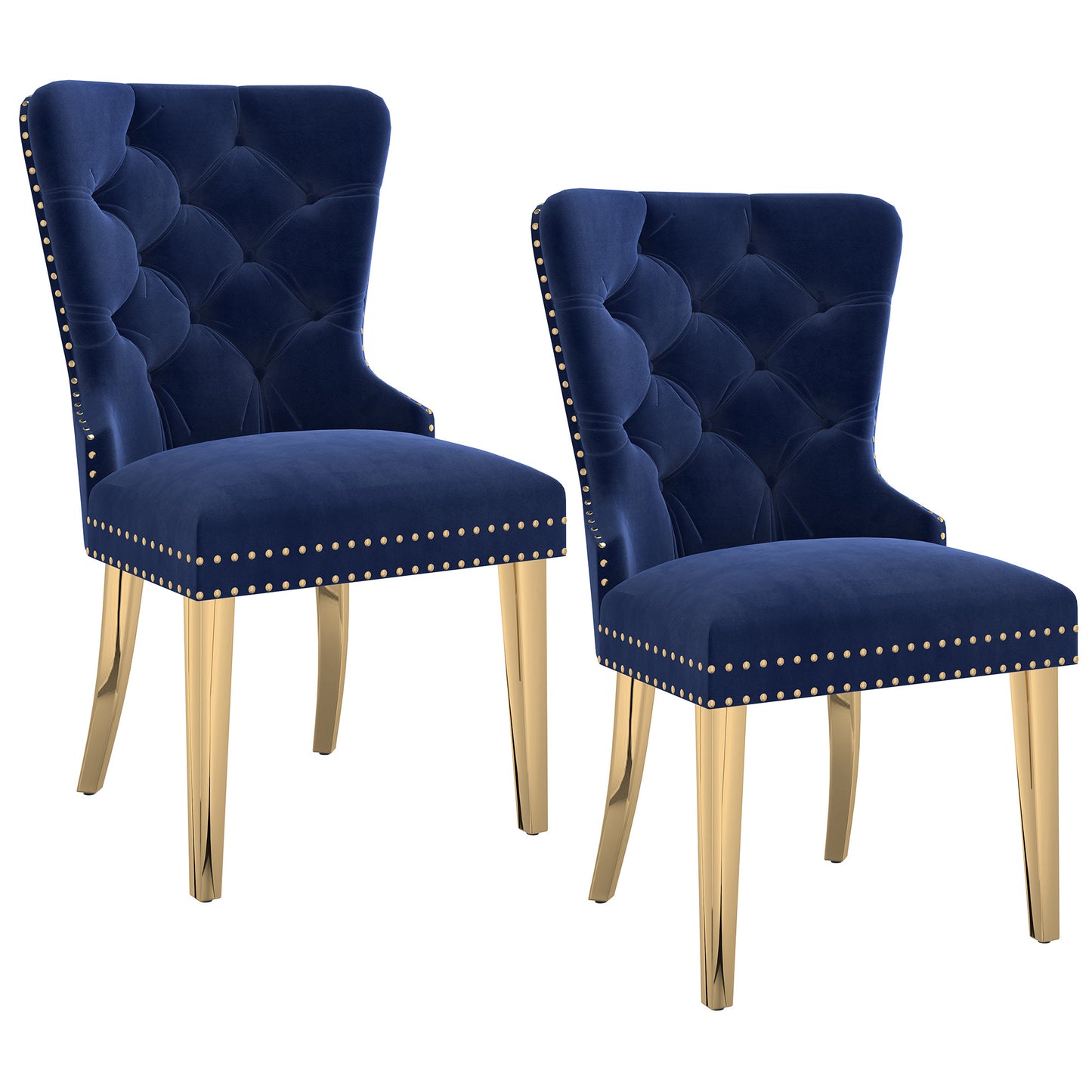 Mizal Dining Chair, set of 2, in Navy and Gold