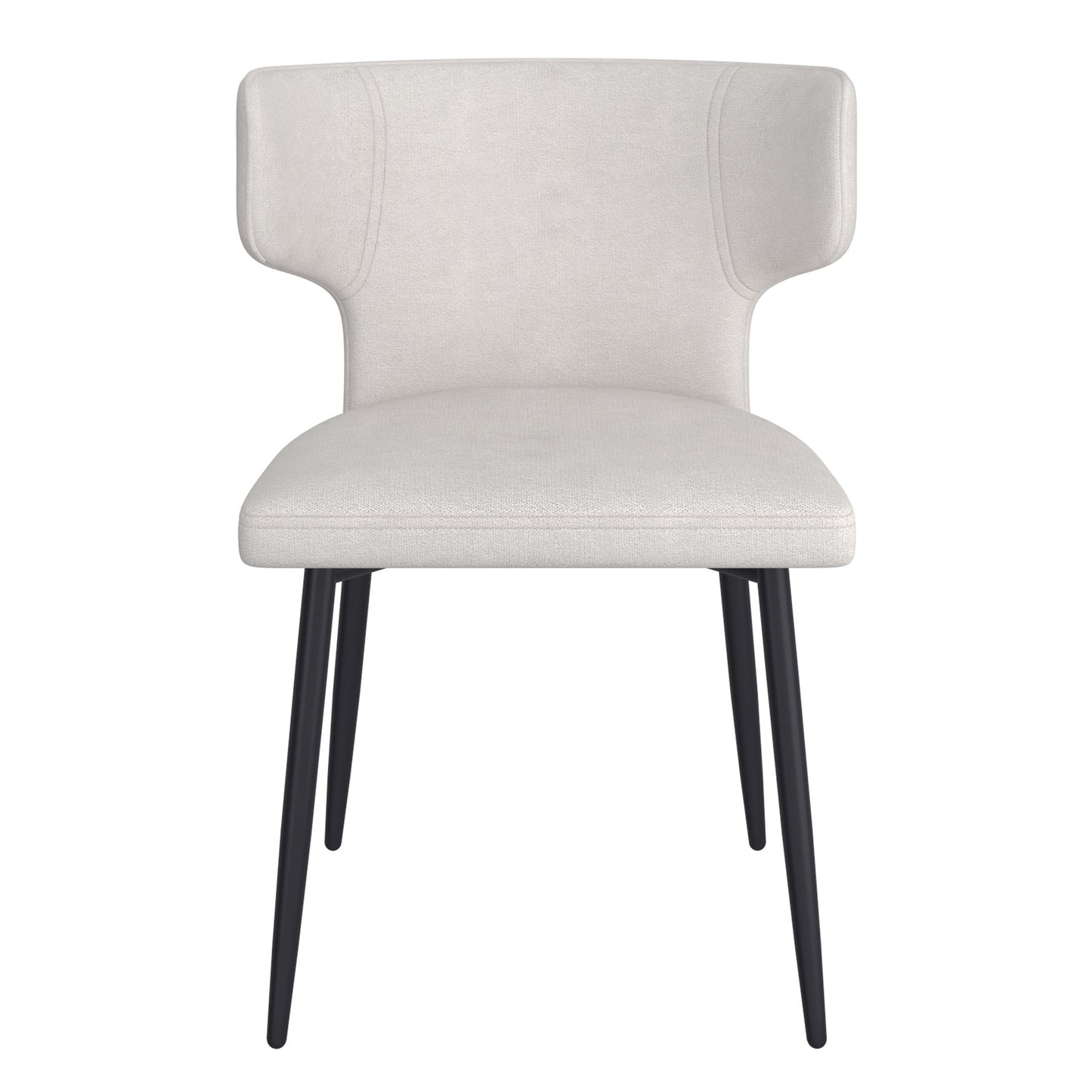 Olis Dining Chair, set of 2, in Beige Fabric and Black