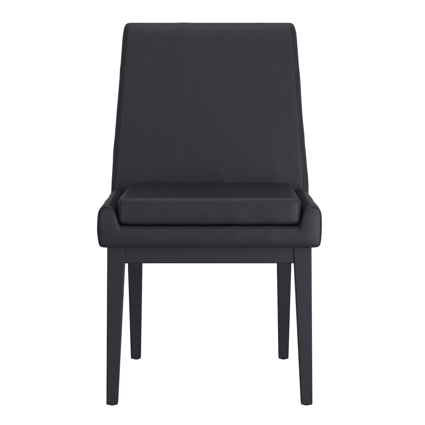 Cortez Dining Chair, set of 2, in Black Faux Leather and Black