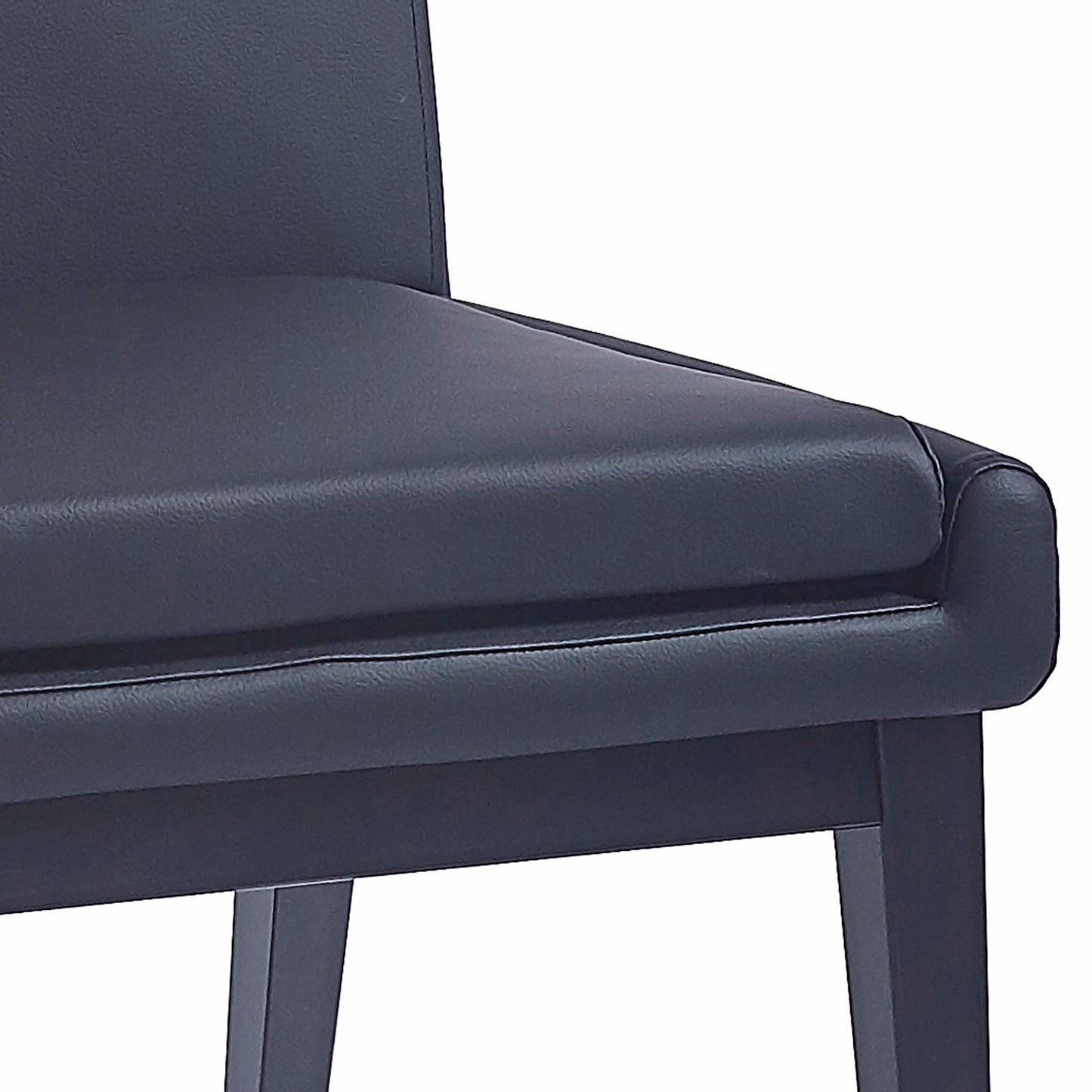 Cortez Dining Chair, set of 2, in Black Faux Leather and Black