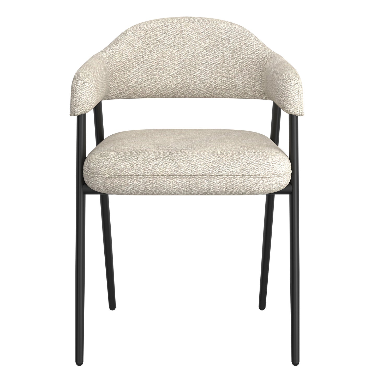 Archer Dining Chair, set of 2, in Beige Fabric and Black