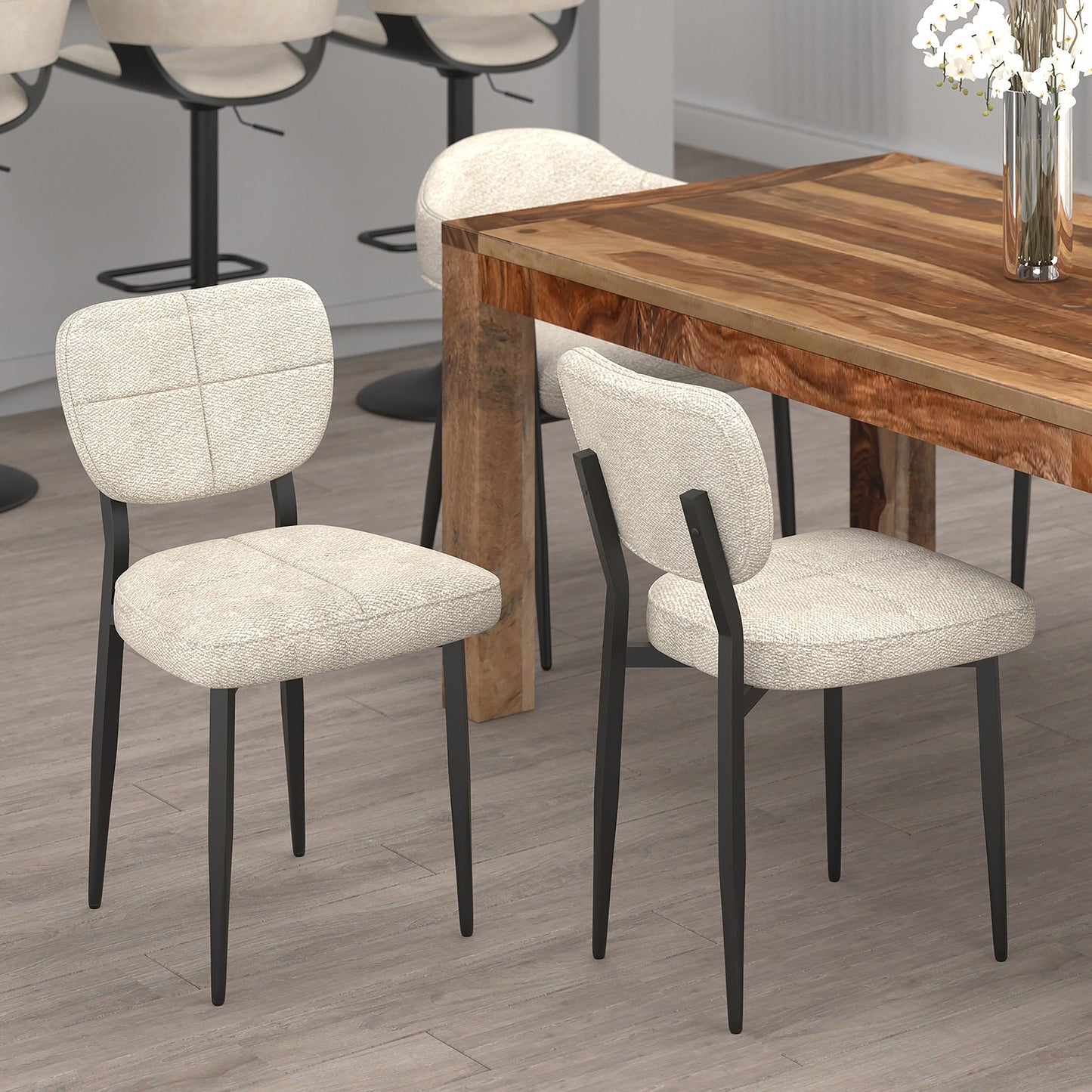 Zeke Dining Chair, set of 2, in Beige and Black