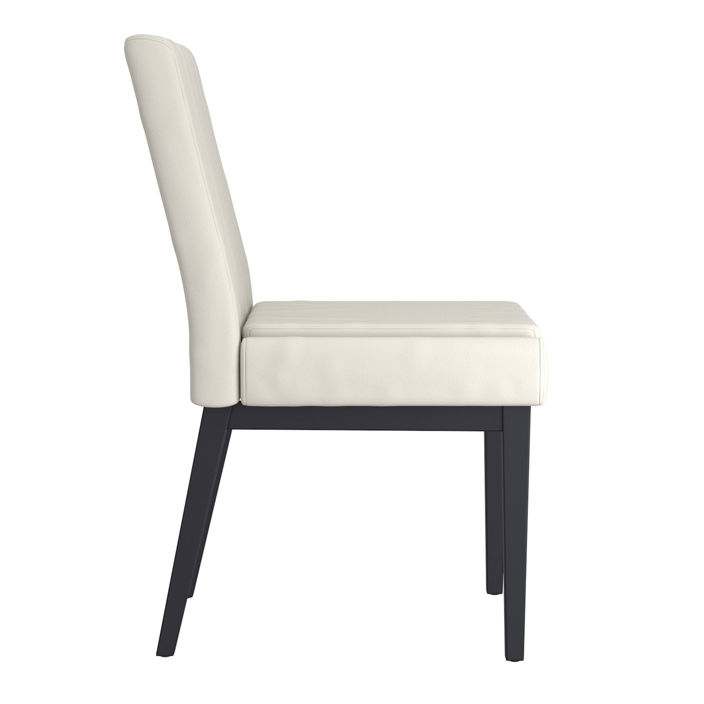 Cortez Dining Chair, set of 2, in Beige Faux Leather and Black