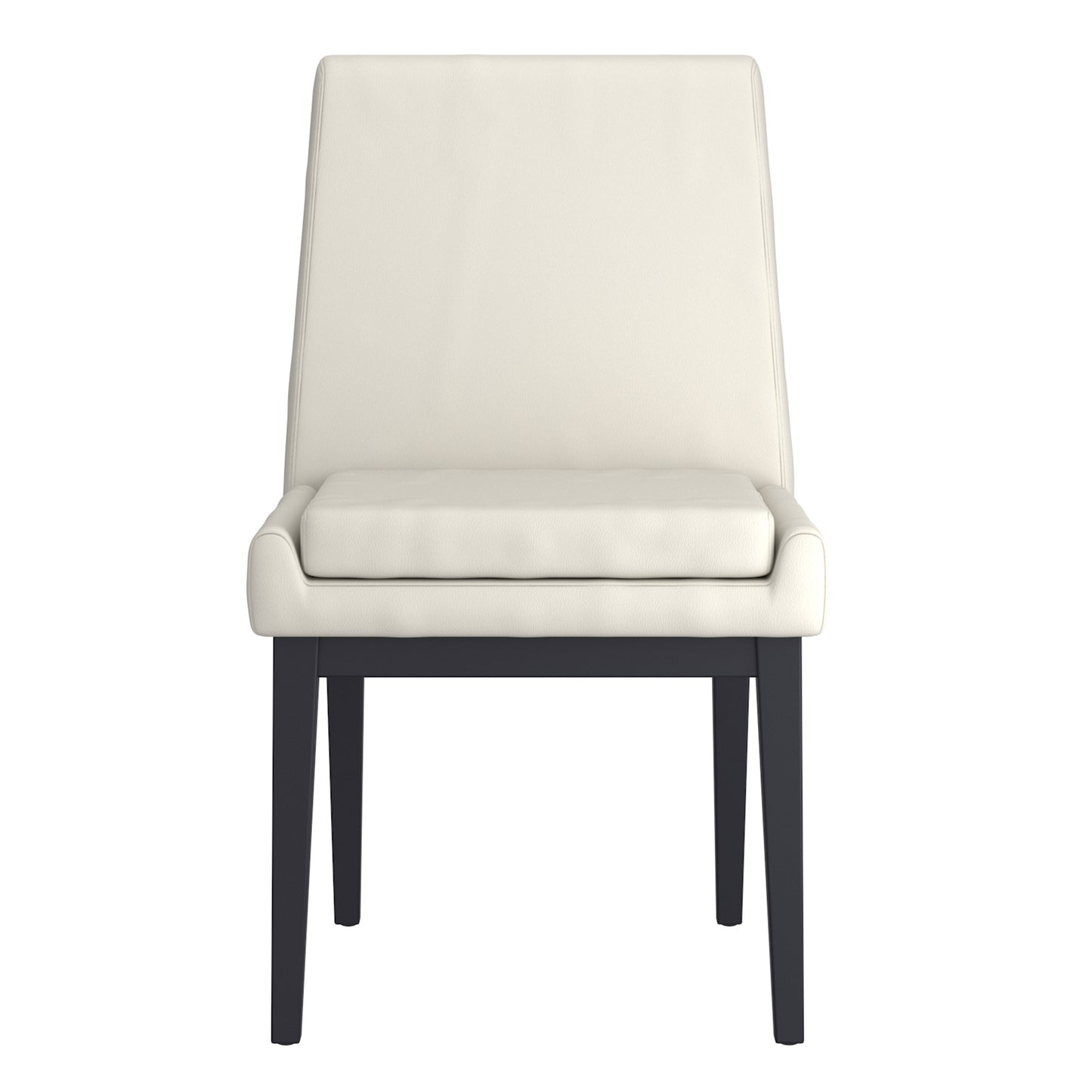 Cortez Dining Chair, set of 2, in Beige Faux Leather and Black