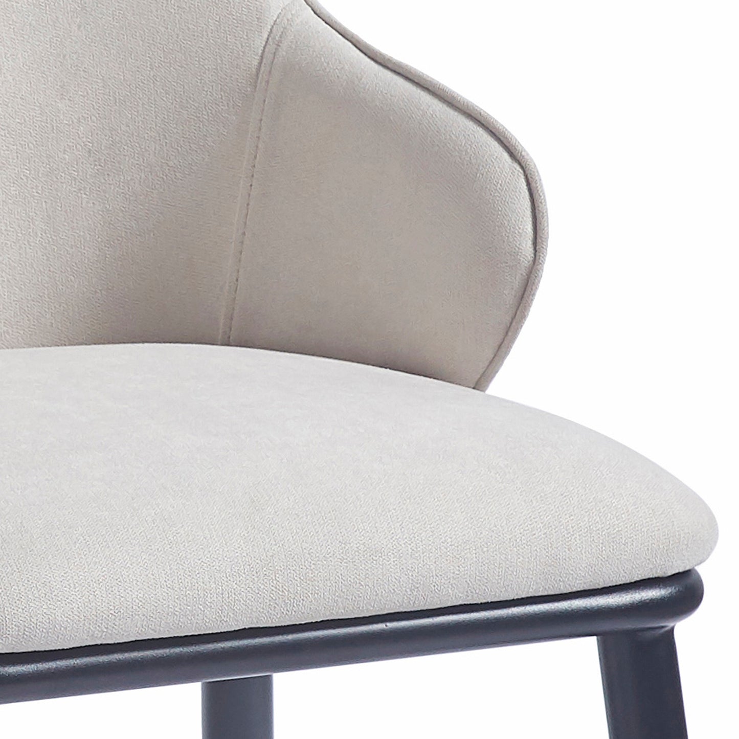Kash Dining Chair, set of 2, in Beige Fabric and Black