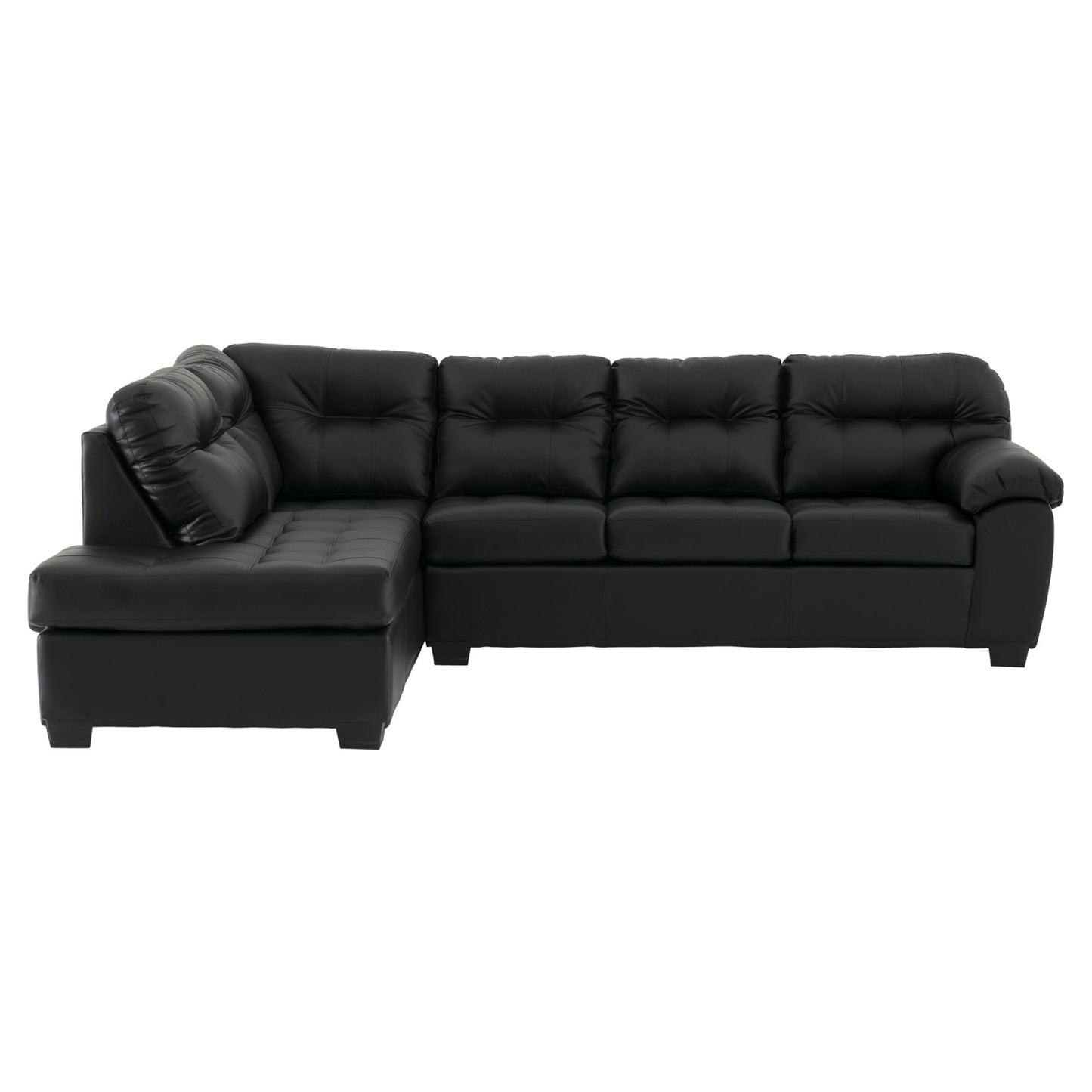 Faux Black Leather Sectional