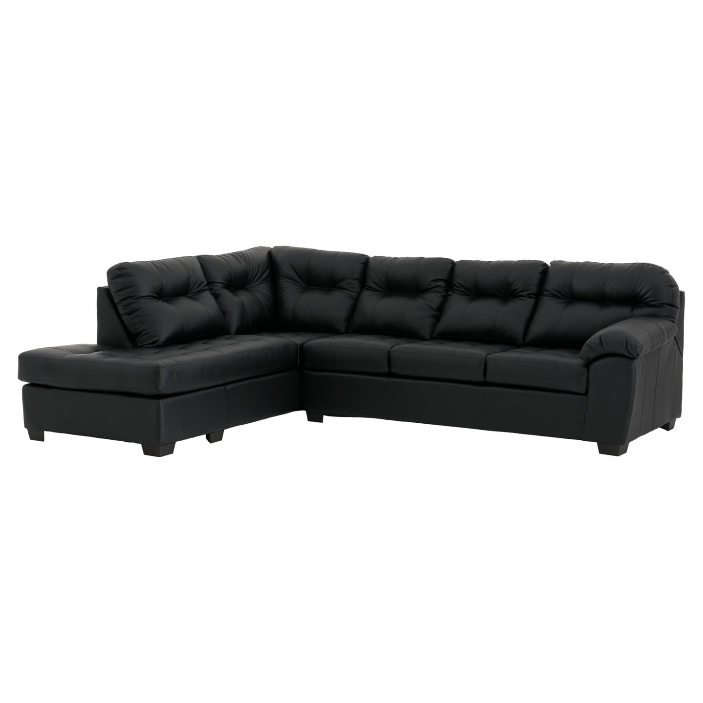 Faux Black Leather Sectional